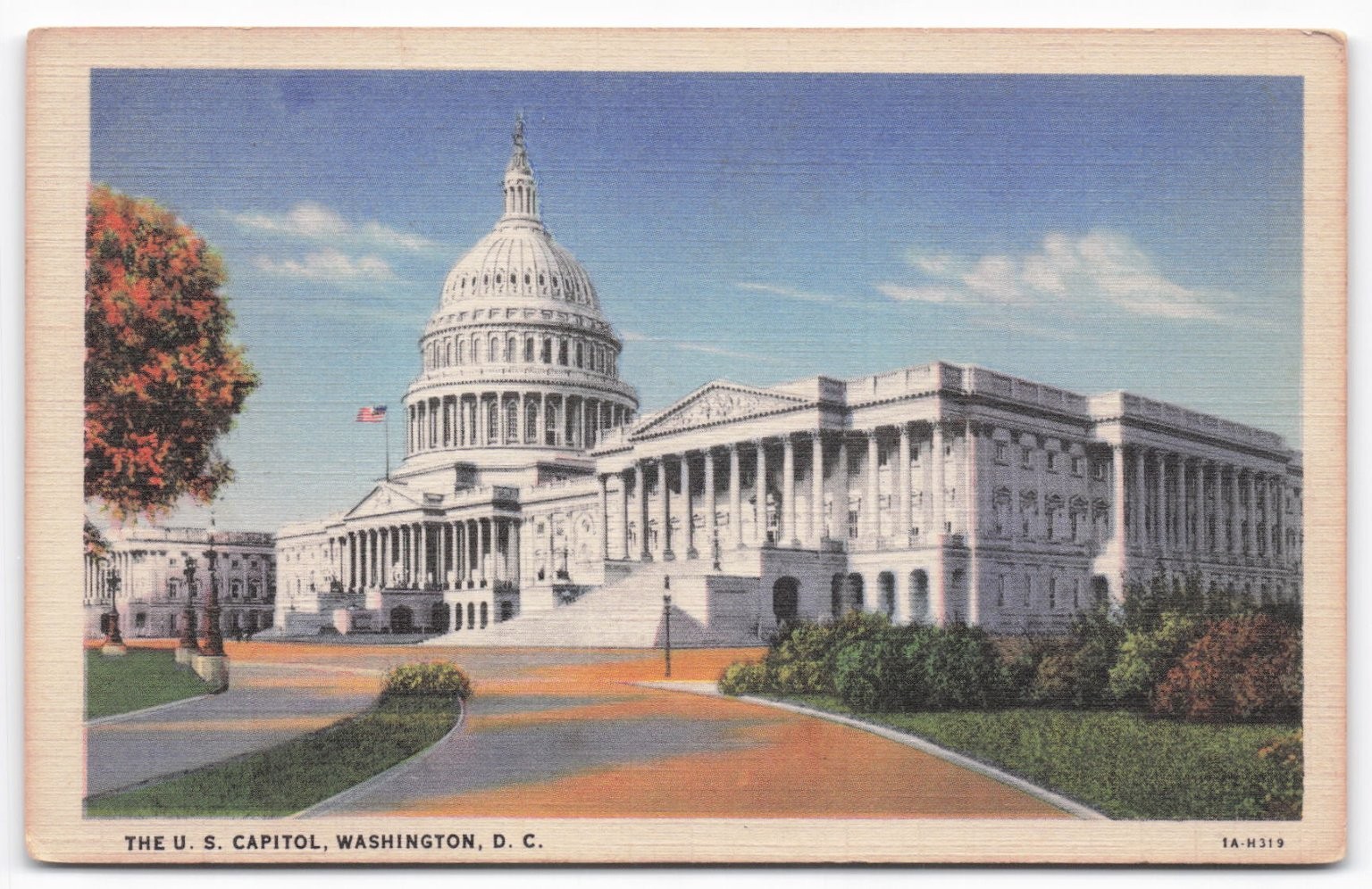 US Capitol Building Washington DC Linen Postcard Curt Teich Colortone