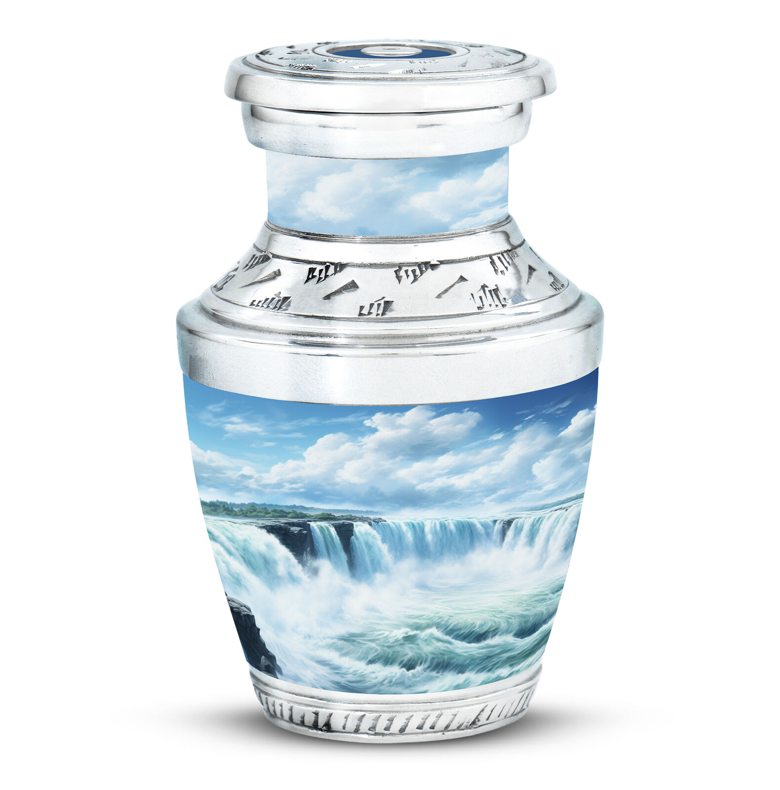 Small Keepsake Urn For Ashes Waterfall At Moning (3 Inch) Pack Of 1