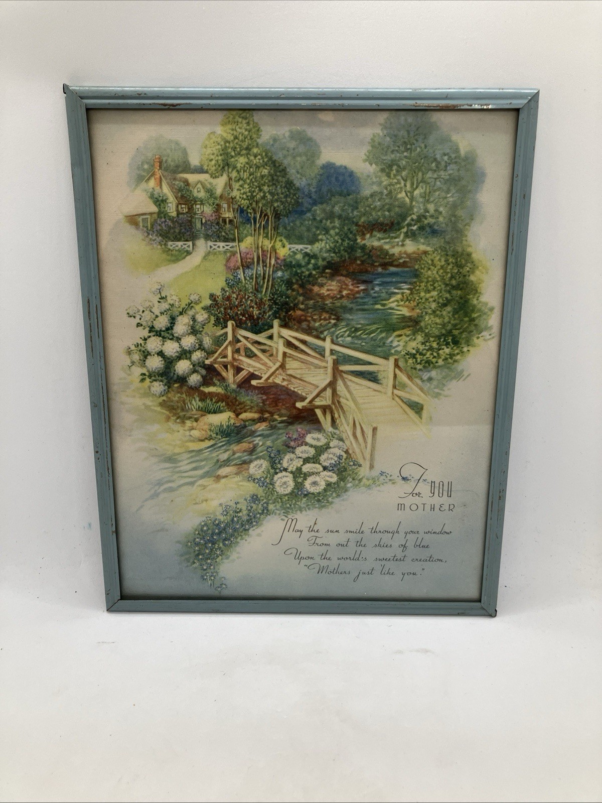 Mother Poem Framed Print Art Motto Style Bridge 8” X 10”