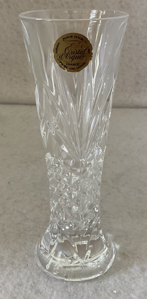 Cristal d\'Arques France Genuine Lead Crystal Bud Vase 6”
