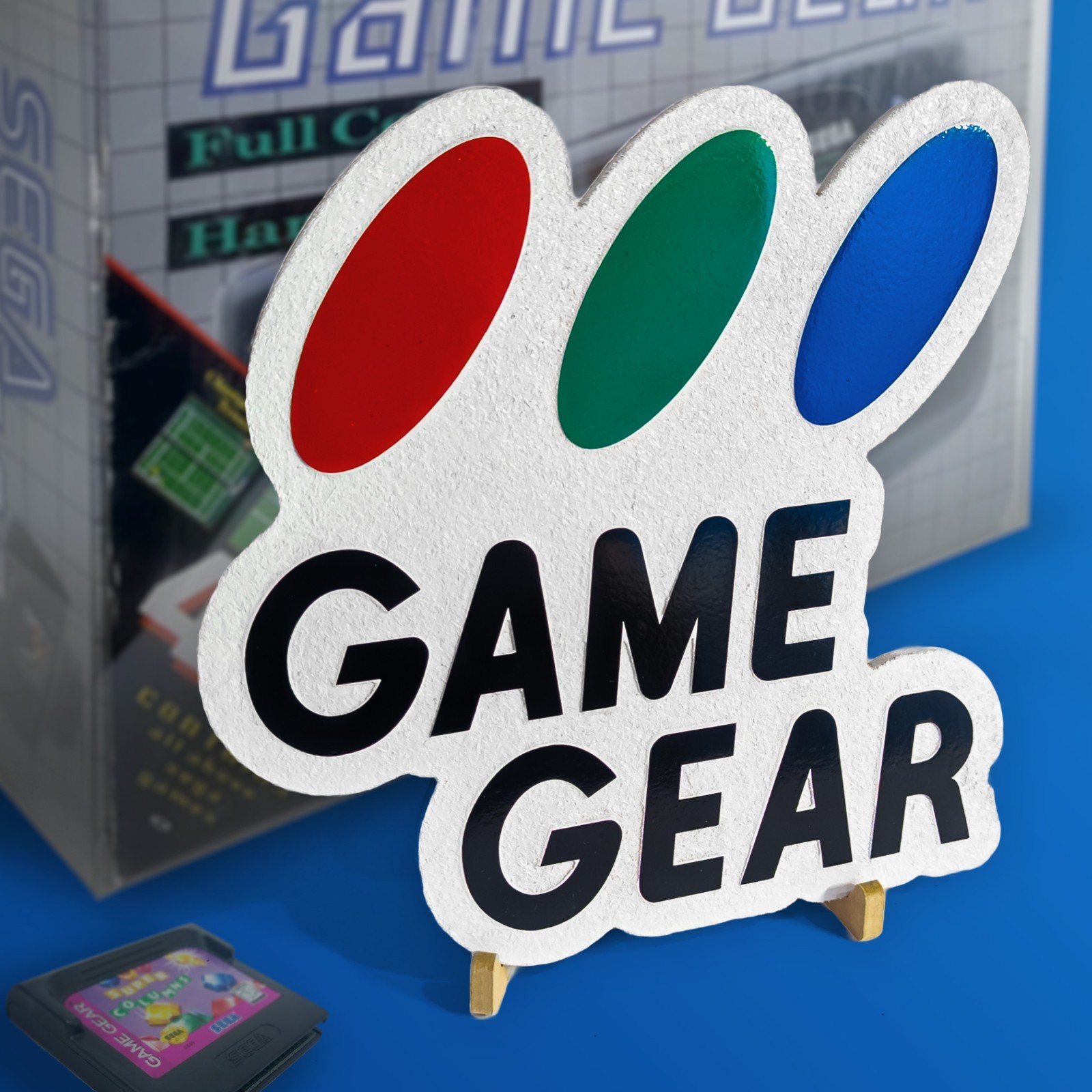 🎮 Sega Game Gear Logo Sign – Engraved Retro Gaming Decor | Handmade Wall Art
