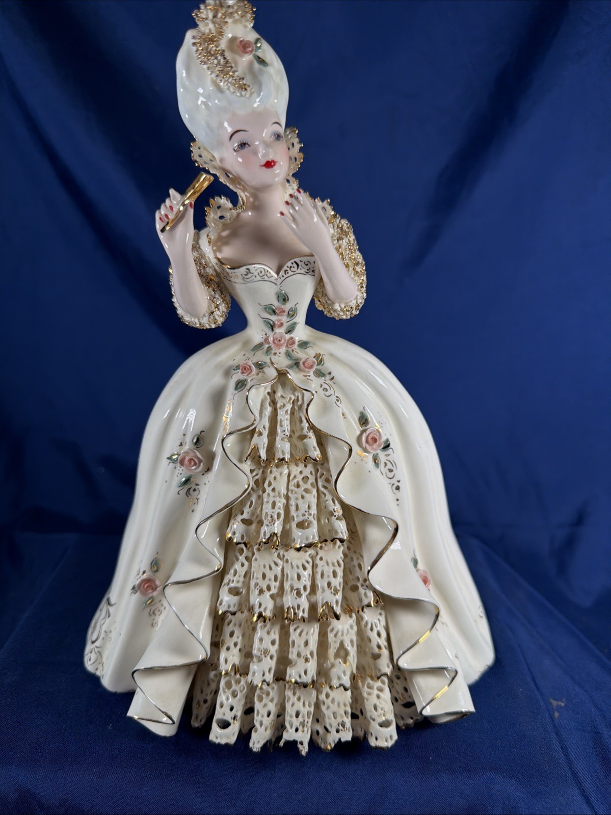 Vtg Florence Ceramics Marie Antoinette Porcelain Lace Figurine | 10 Vtg Florence Ceramics Marie Antoinette Porcelain Lace Figurine | 10