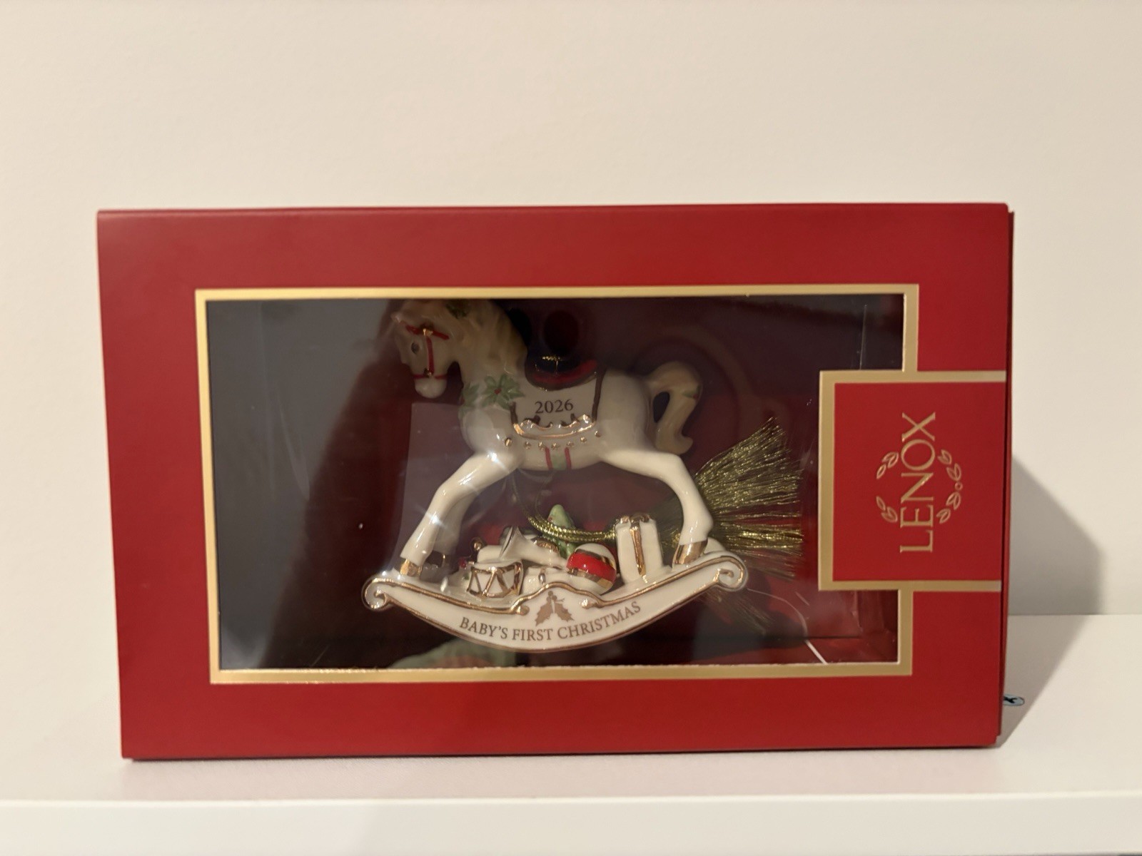 LENOX 2026 VINTAGE ROCKING HORSE BABY\'S FIRST ORNAMENT 898575. NEW