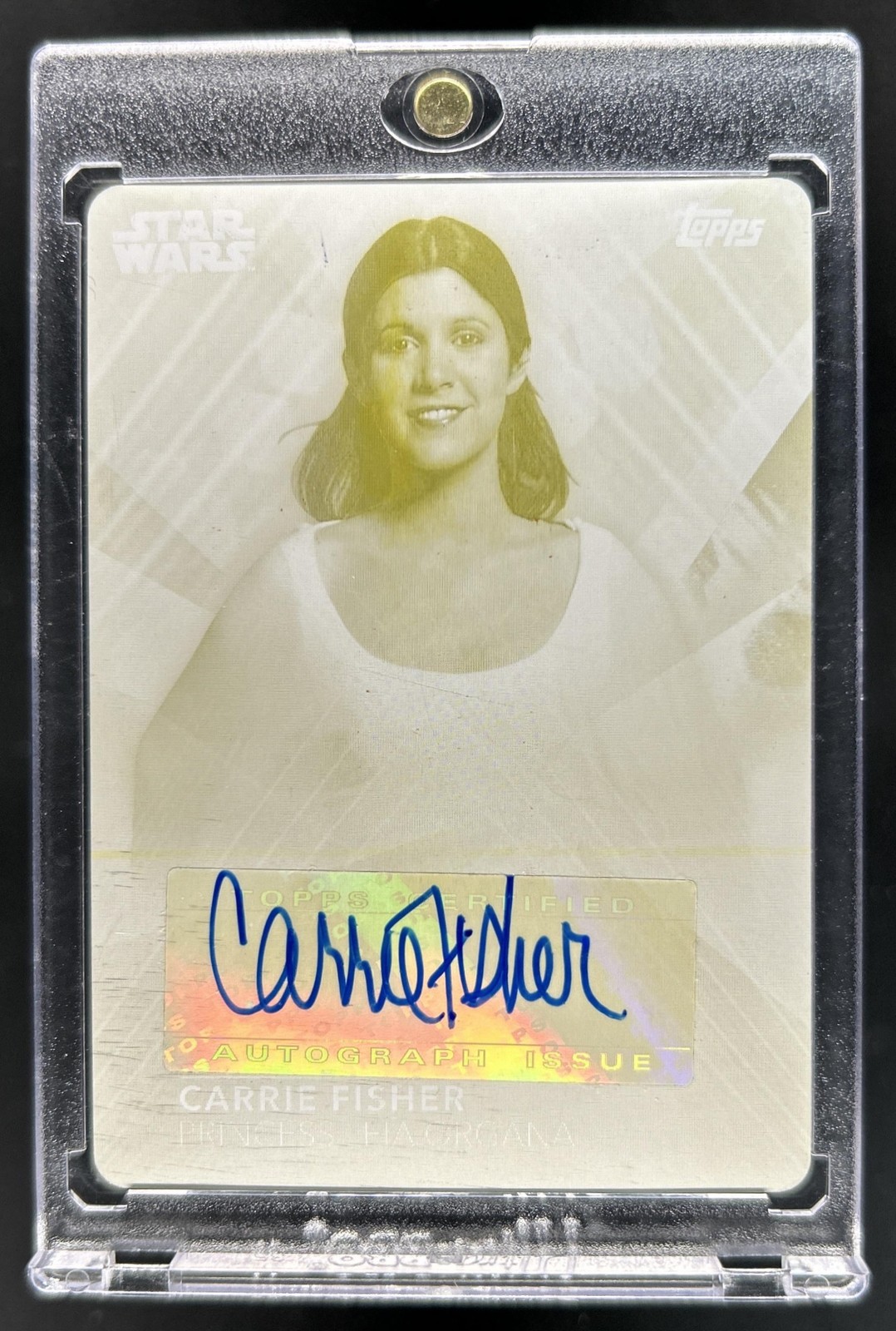 2020 Topps Women of Star Wars Carrie Fisher Auto Printing Plates Leia Organa 1/1