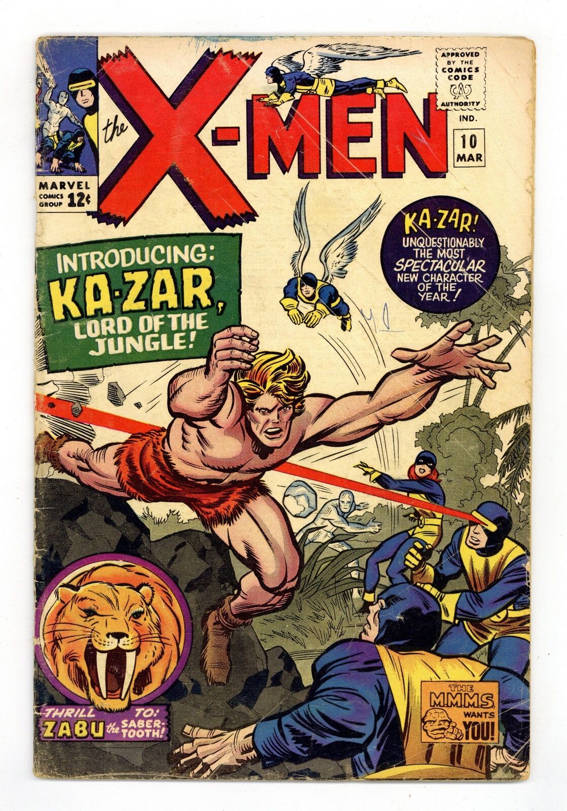 Uncanny X-Men #10 GD+ 2.5 1965 1st SA Ka-Zar