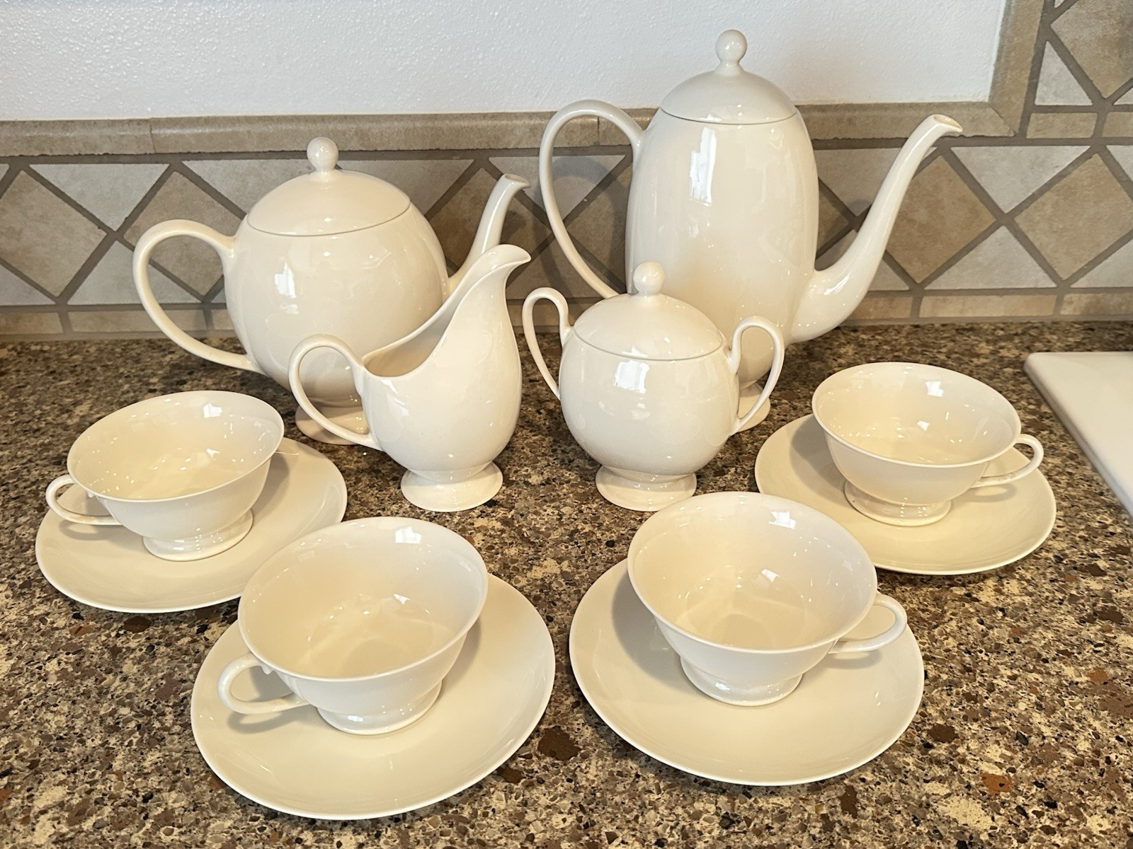 Vintage Franciscan Cream Merced China Tea & Coffee Set No Chips No Crazing