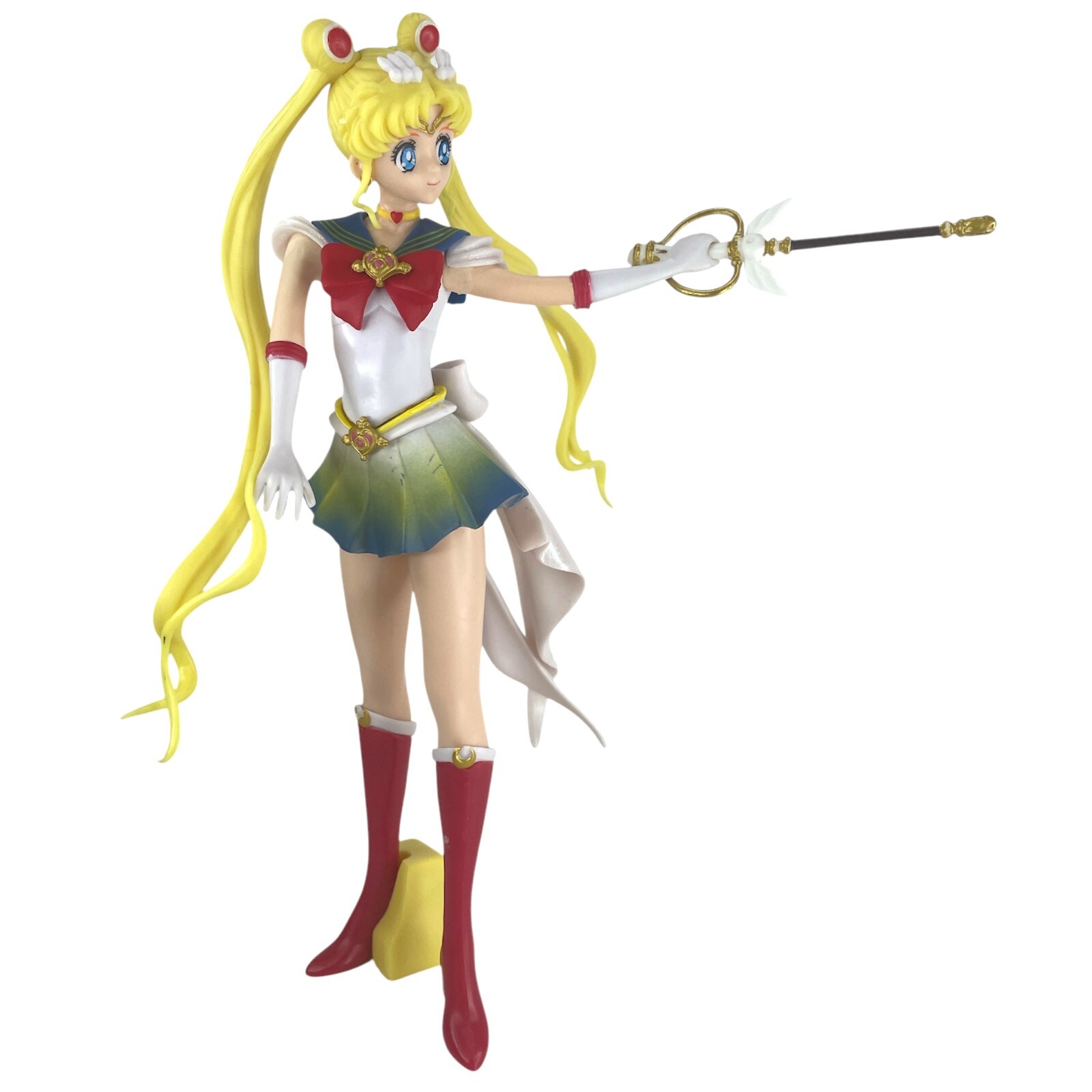 9 Inch Super Sailor Moon Tsukino Usagi w/Wand Action Figure Toy Model Statue NEW