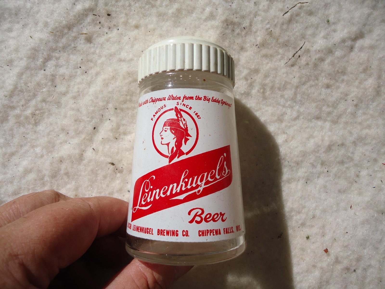 Vintage 1960s Leinenkugel's Beer Indian Maiden Salt Shaker
