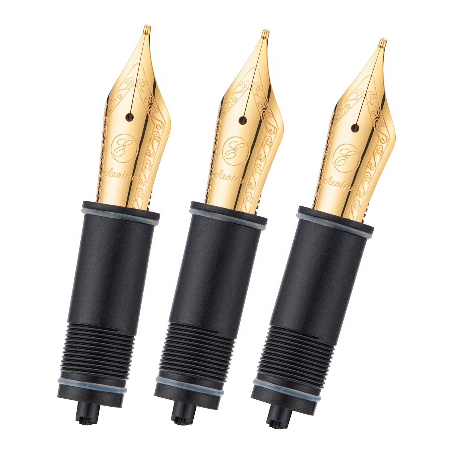 3 PCS Asvine Fountain Pen Replaced Nibs, EF/F/M/ Stub Nib for P20/ P30/ V126