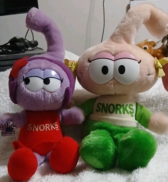 80s Cartoons Vintage 1983 Snorks Plush Lot Casey & Daffney Applause/Seaway HTF 