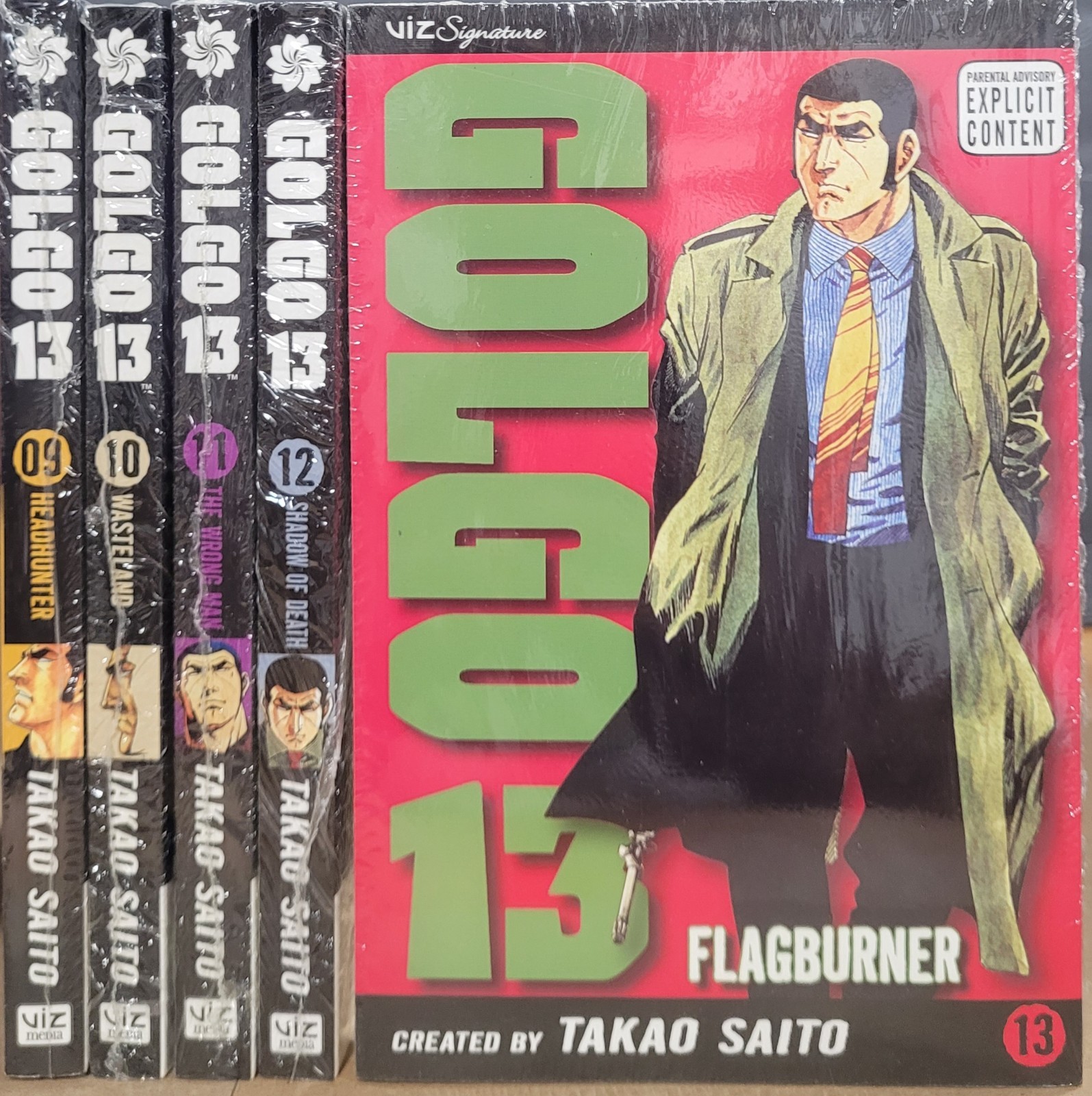 Golgo 13 Manga Lot Vol 9-13 English, VIZ Media, Takao Saito, Brand New Sealed 
