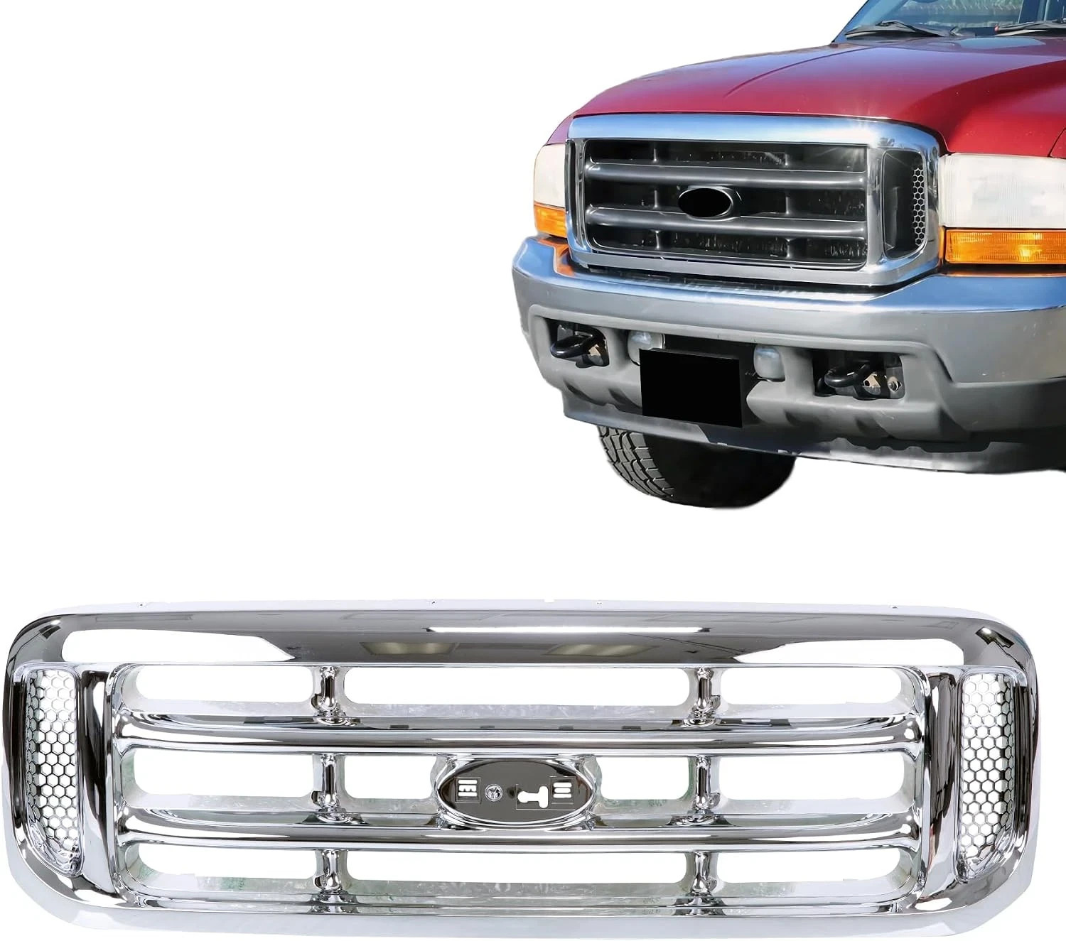 New Front Grille Grill Chrome 1999-2004 Fits FORD F250 F350 Super Duty | 2000-20