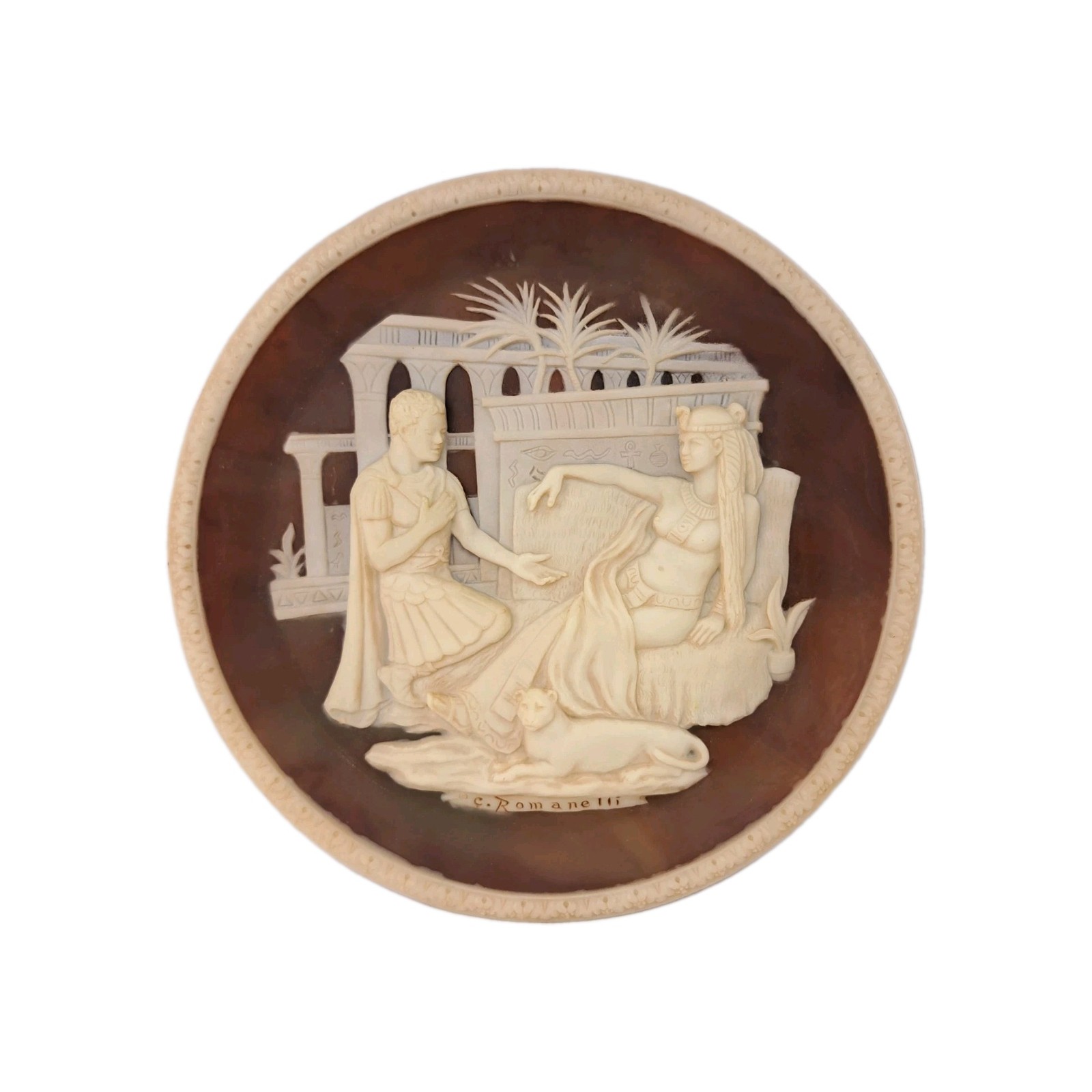 Vintage 1979 Incolay Stone Antony Cleopatra Plate Carl Romanelli Great Romances