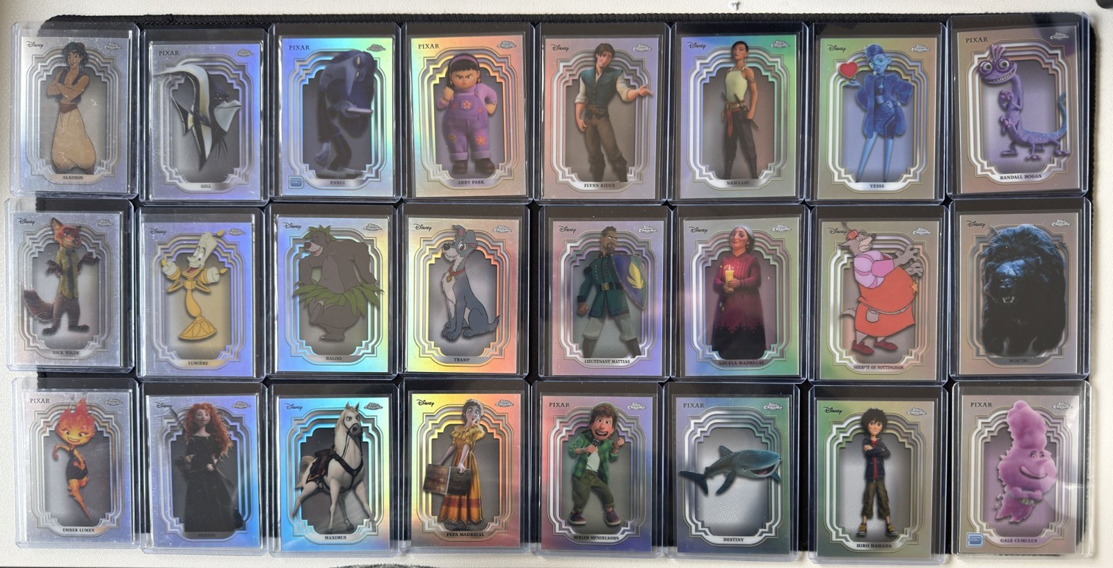 2024 Topps Chrome Disney Refractor Lot 24 Aladdin Merida Nick Wilde Flynn Rider