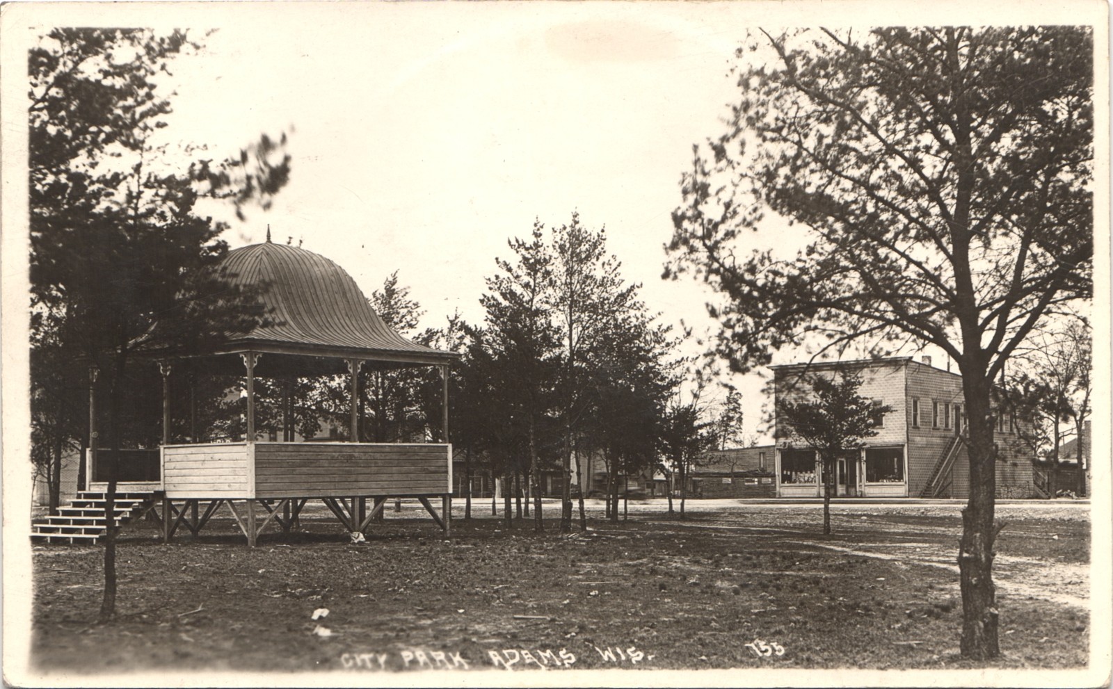 CITY PARK adams wi 1920s postcard wisconsin real photo rppc