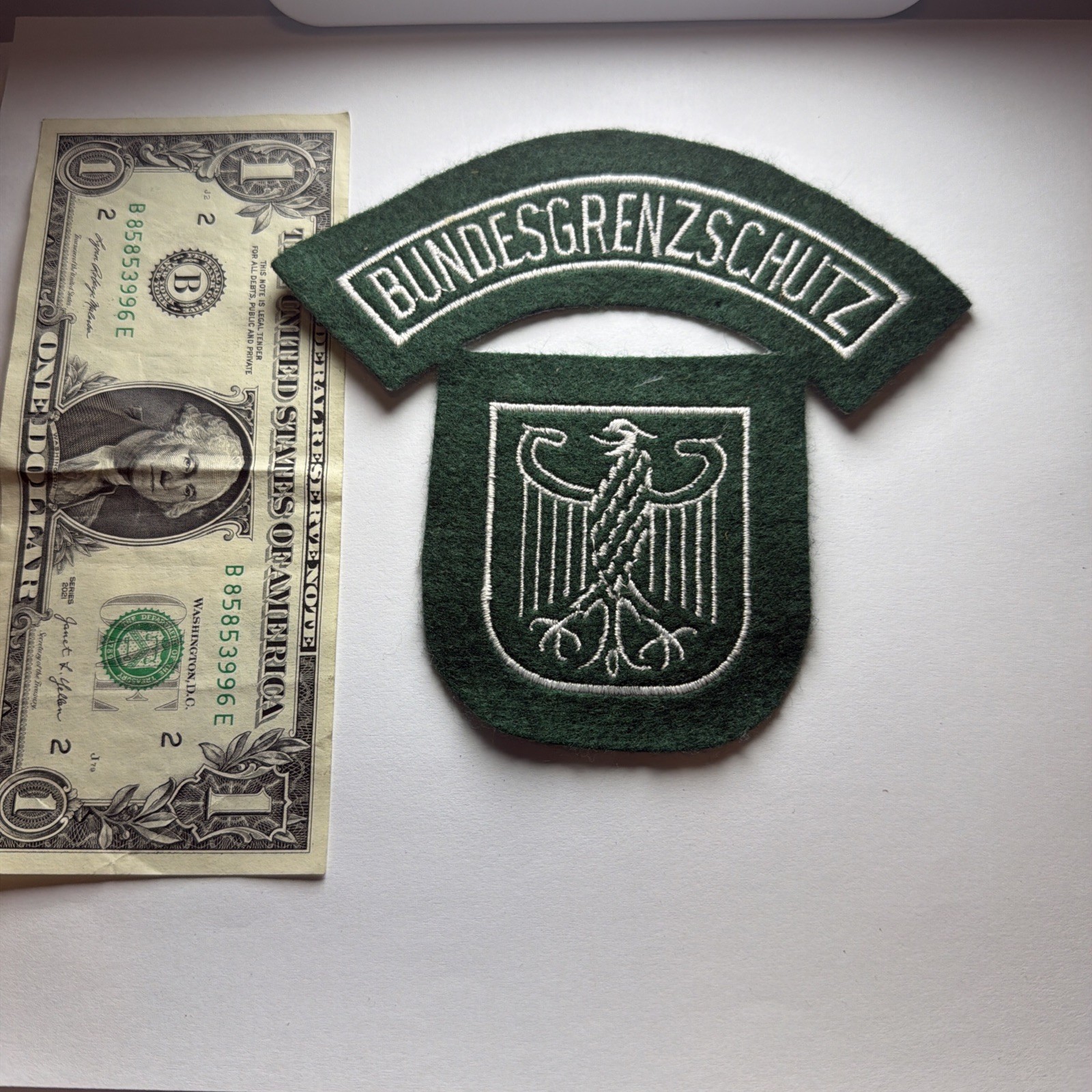 UNCUT West German BGS Bundesgrenzschutz Border Guard Insignia Patch Set NOS