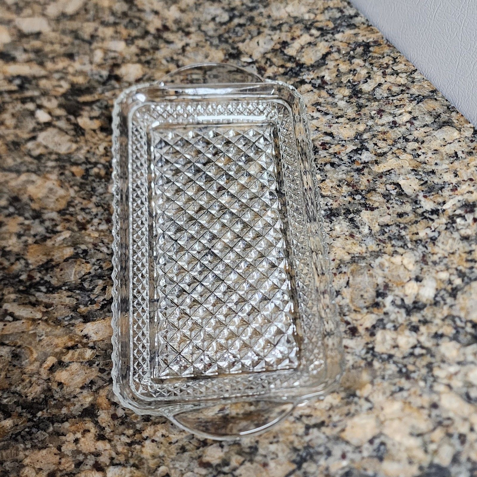 Vintage Anchor Hocking Wexford Clear Pressed Glass Rectangular Serving Tray with