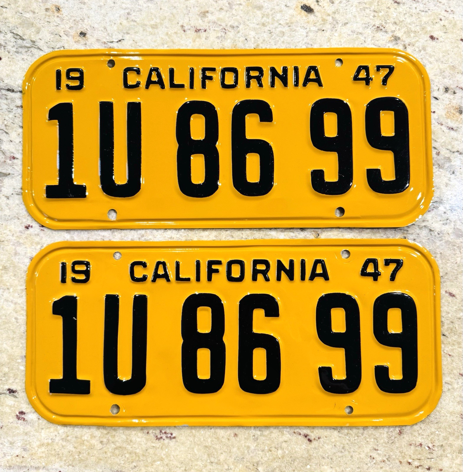 1947 California License Plates DMV Clear YOM 1947 California License Plates DMV Clear YOM