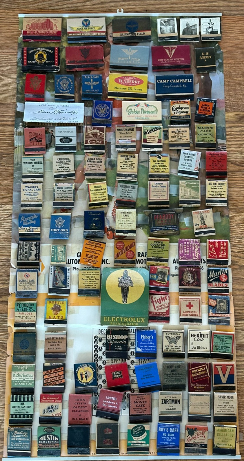 98 Vtg Adv Older Matchbooks -Military-Political-Restaurants/Bars - Expo - R.R.