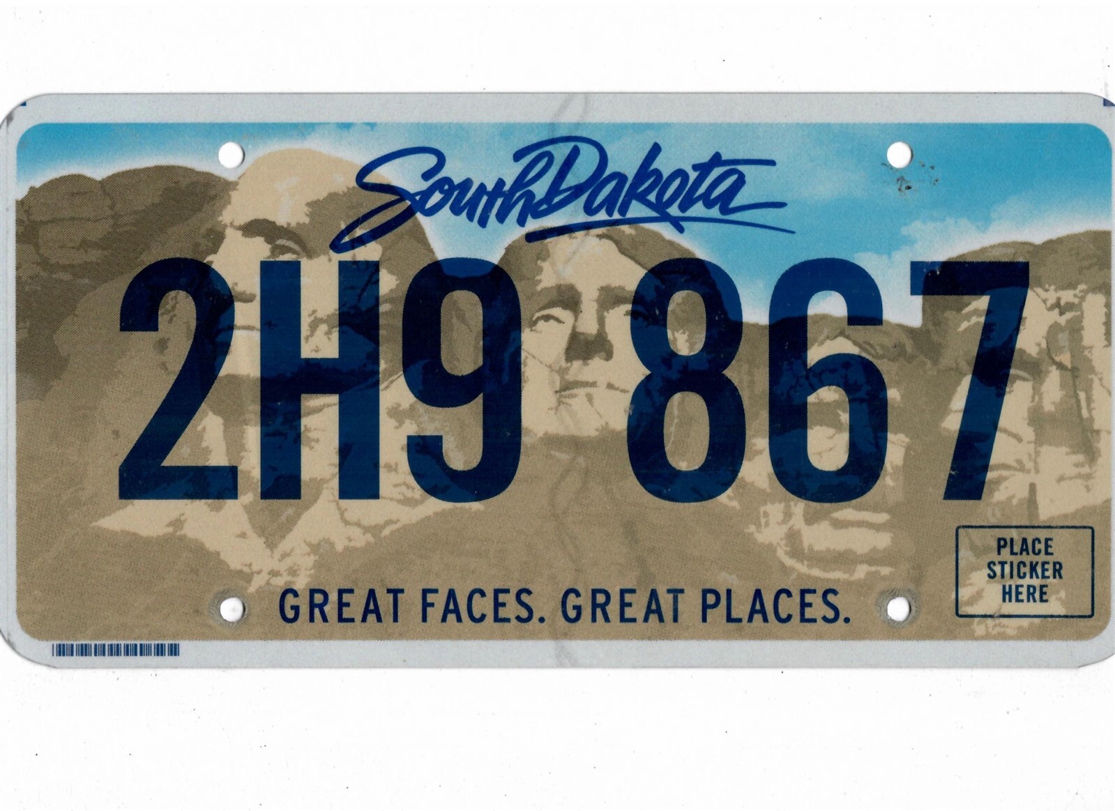 SOUTH DAKOTA passenger license plate 