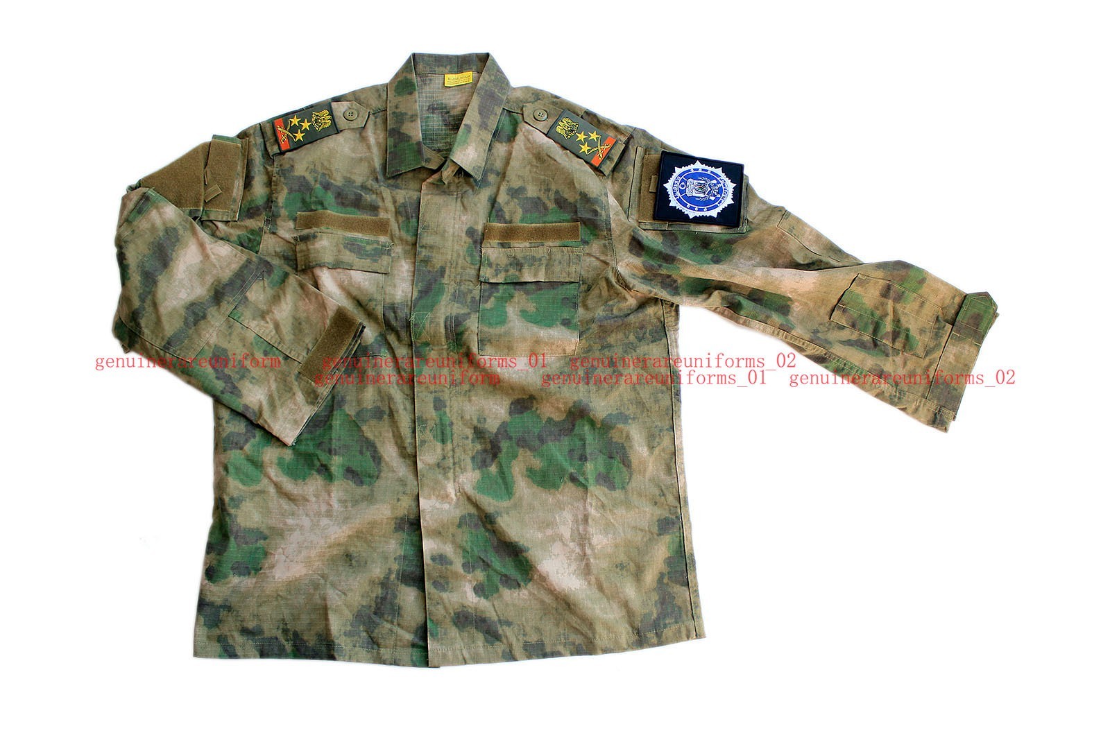 Rare Genuine Libya customized camo BDU etiquette uniform Rank+Patch MR