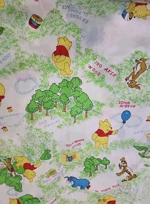 Vintage Winnie The Pooh Crib Sheet Sears Perma-Prest Crib Toddler Bed USA Rare Vintage Winnie The Pooh Crib Sheet Sears Perma-Prest Crib Toddler Bed USA Rare