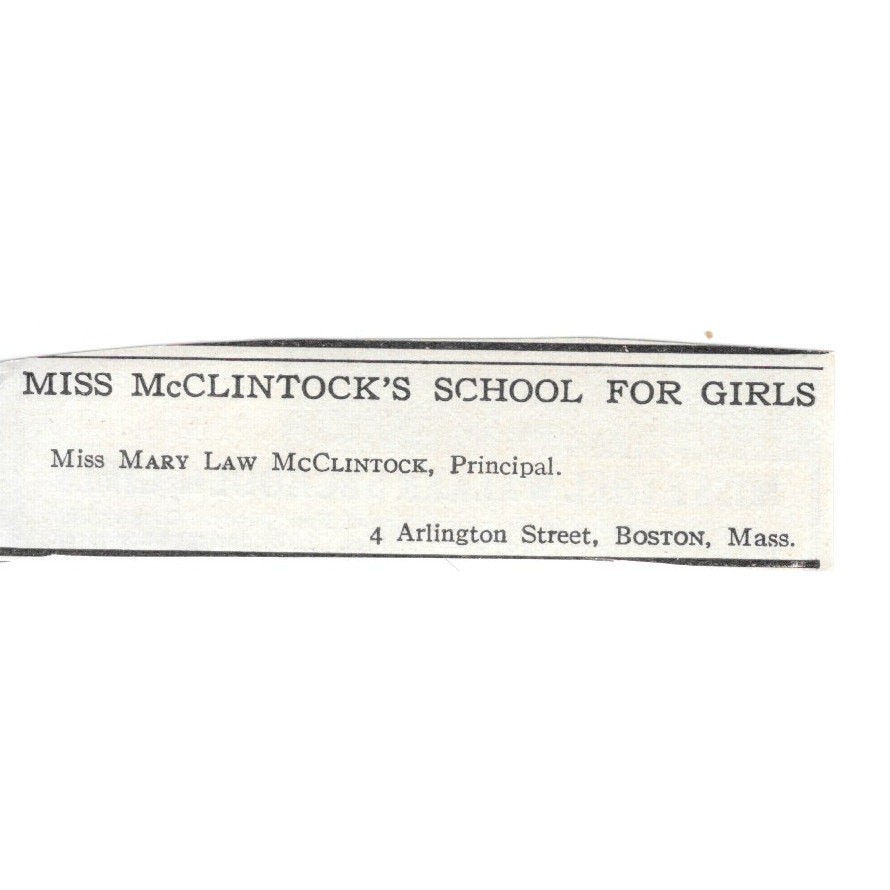 Miss McClintock's School for Girls Boston MA Mary McClintock c1920 Ad AG4-S8