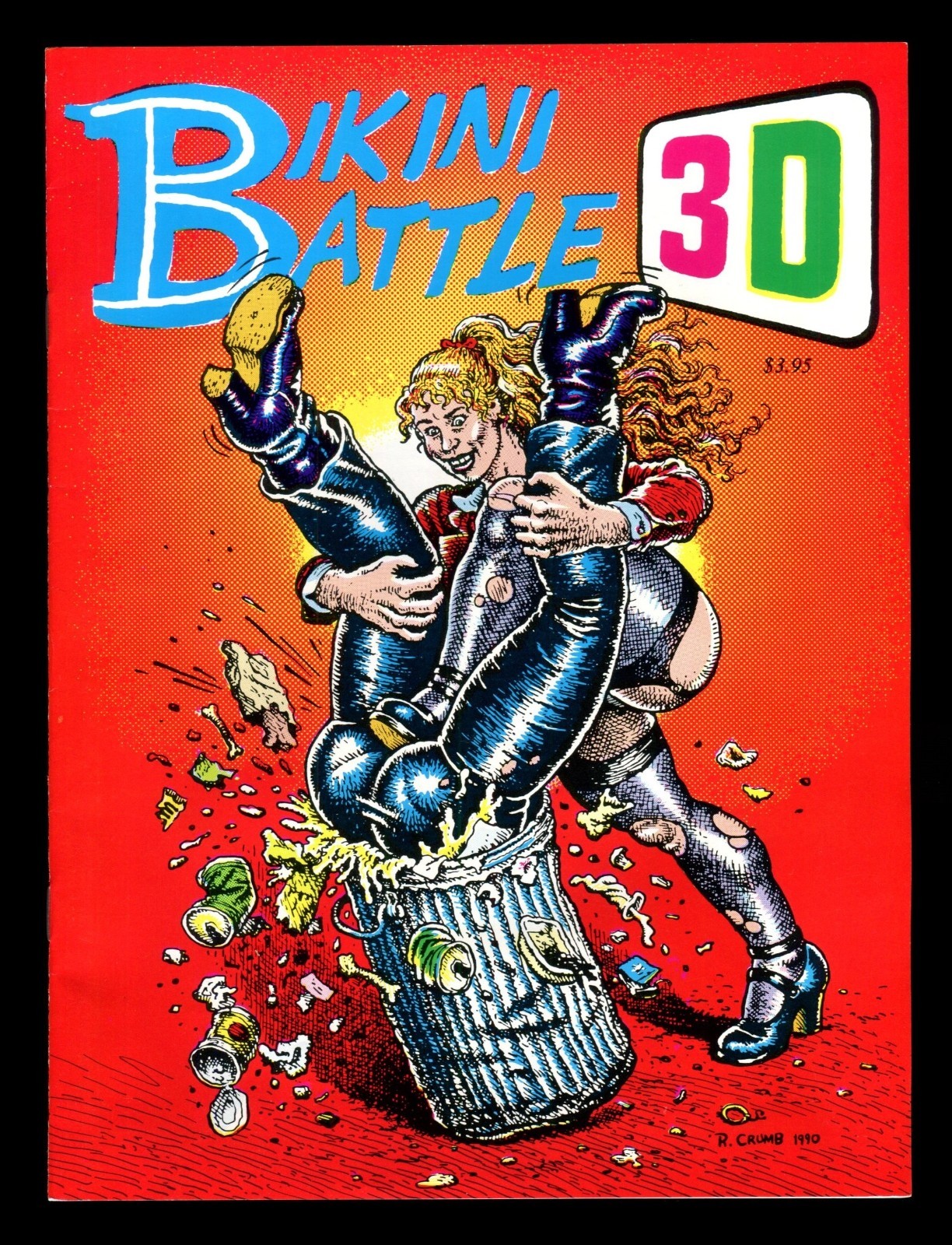 Bikini Battle 3-D Comic + 3D Glasses Three Dimensional Gene Bilbrew Robert Crumb