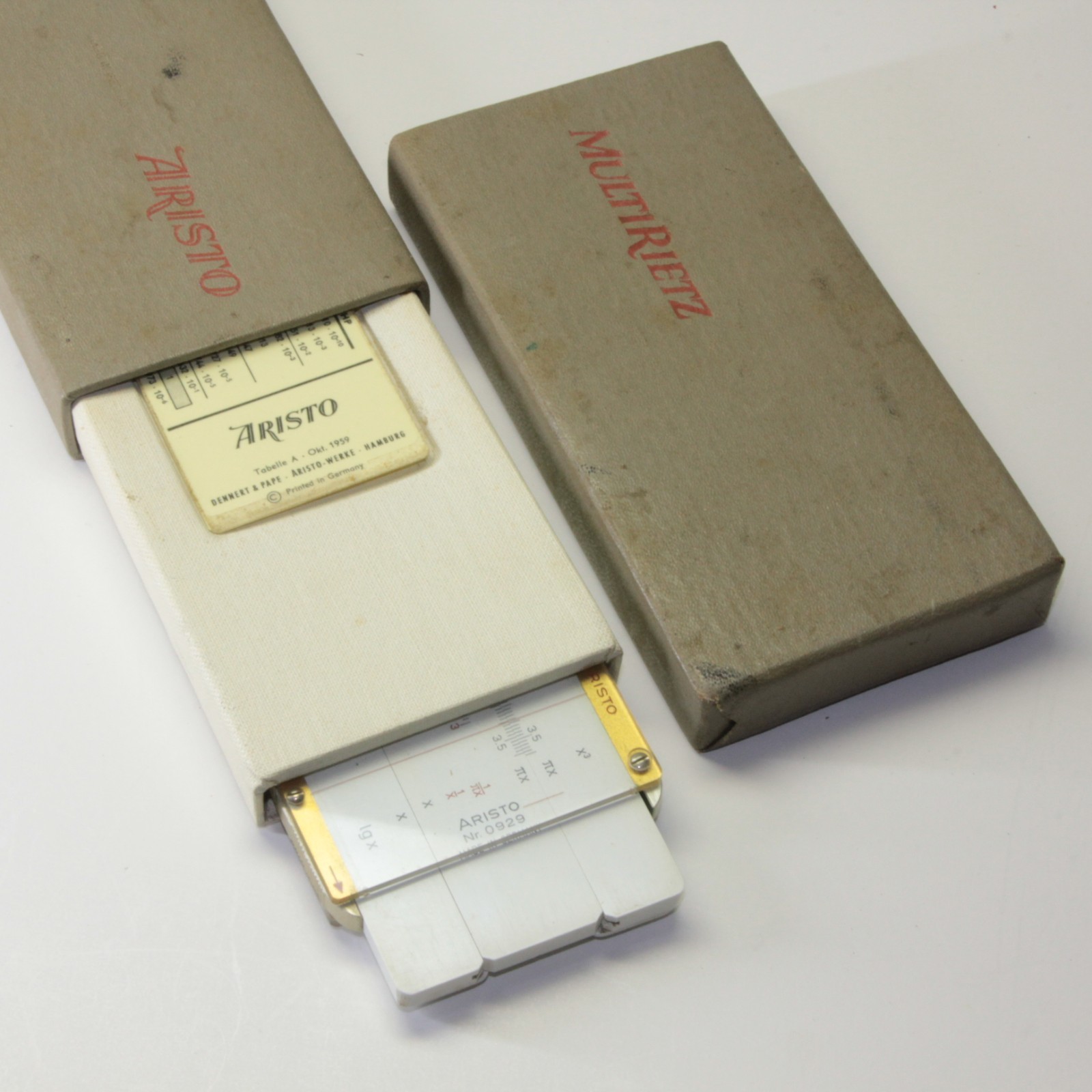 Vintage Aristo MultiReitz Slide Rule No. 0929 Made in Germany w/ Case c.1959