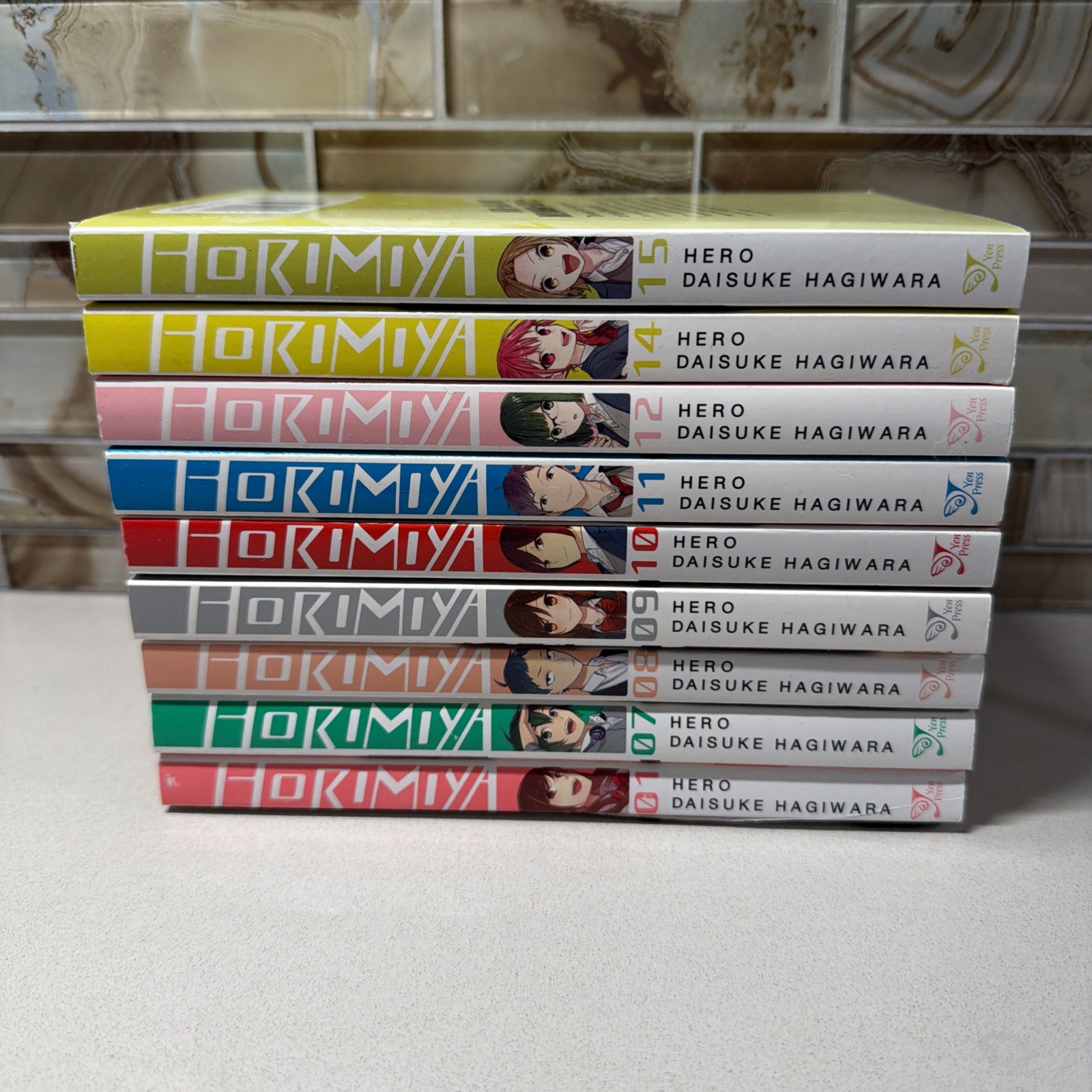 Lot 9 Hori-san to Miyamura-kun (Japanese, 2017, Obi) Horimiya #1, 7-12, 14, 15