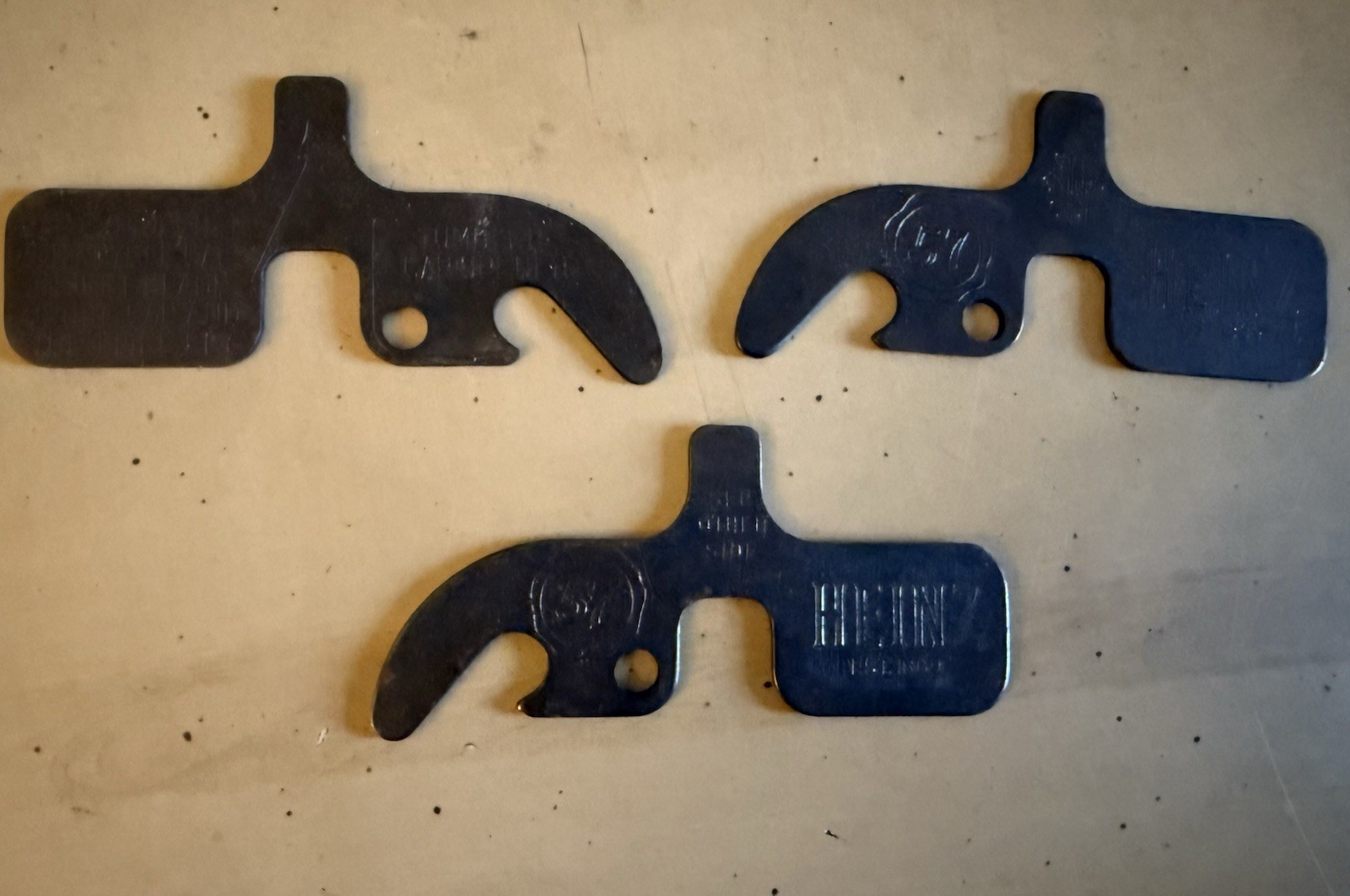 Lot of 3 Vintage Heinz 57 Bottle Jar Cap Opener - Metal Advertising Camping Lot of 3 Vintage Heinz 57 Bottle Jar Cap Opener - Metal Advertising Camping