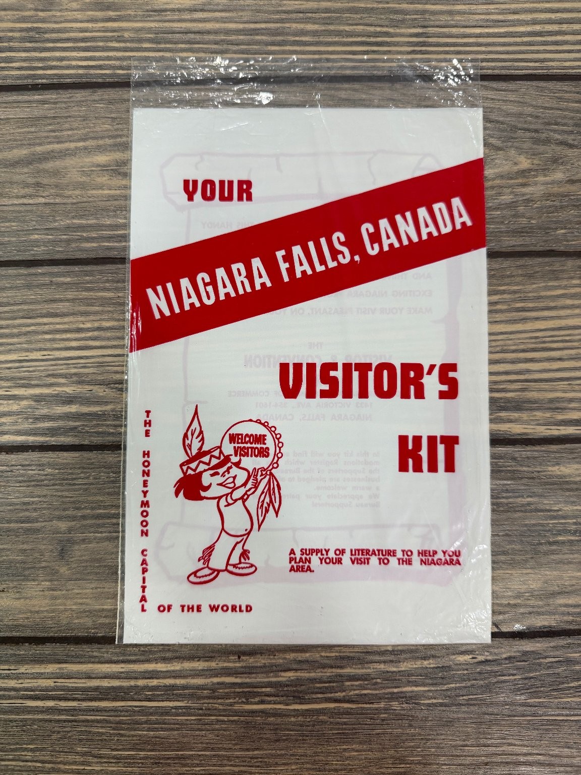 Vintage Niagara Falls Canada Visitor\'s Kit Plastic Souvenir Bag Ephemera