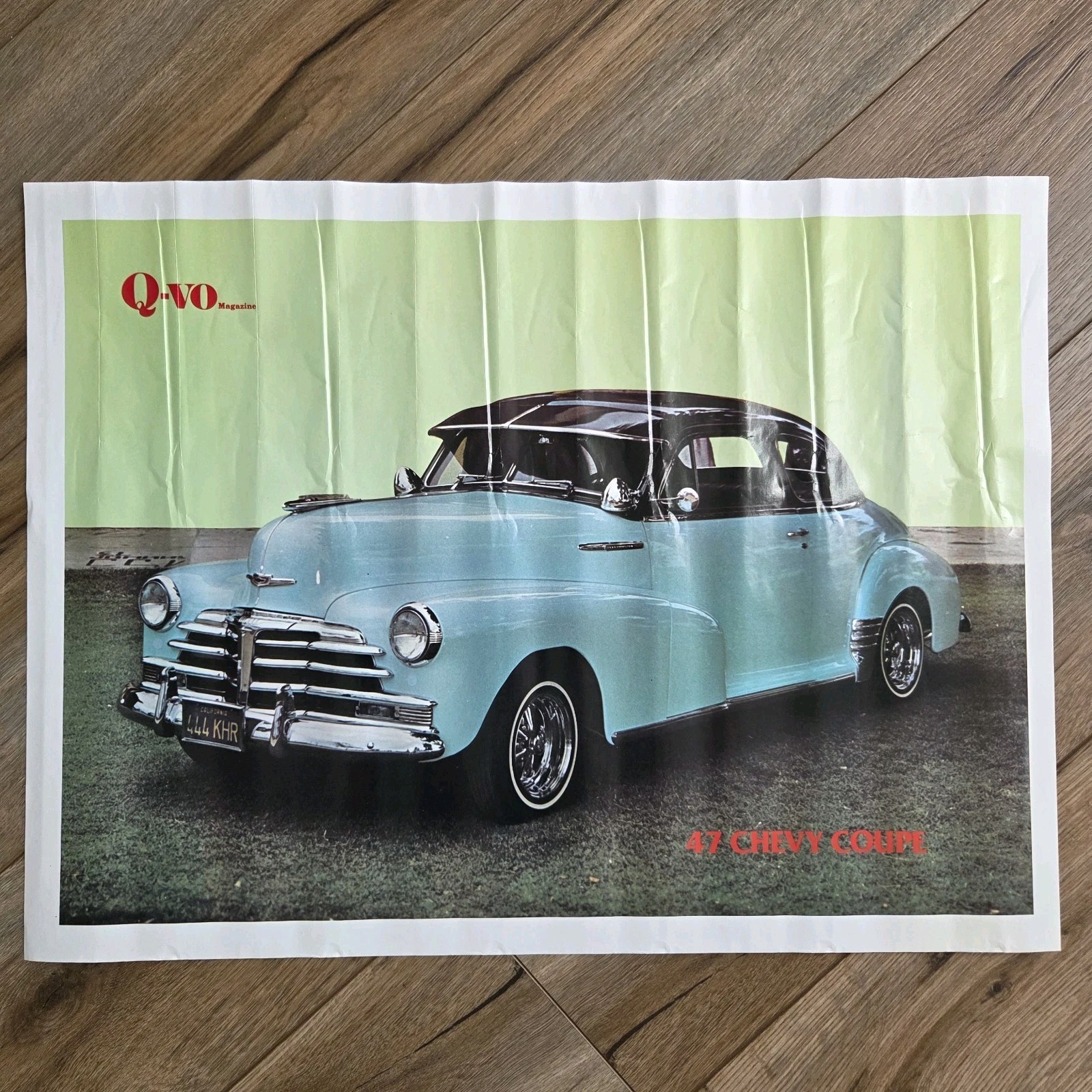 Rare Vintage 1970/80s Q-VO Lowrider Magazine 17x23 Poster 47 Chevy Coupe Car