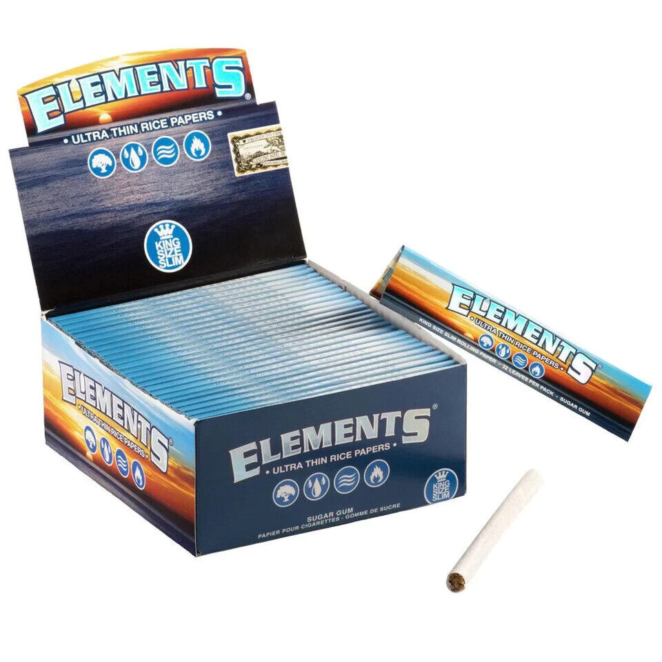 😎ELEMENTS ULTRA THIN RICE PAPER💥KING SIZE SLIM🔥50 PACKS