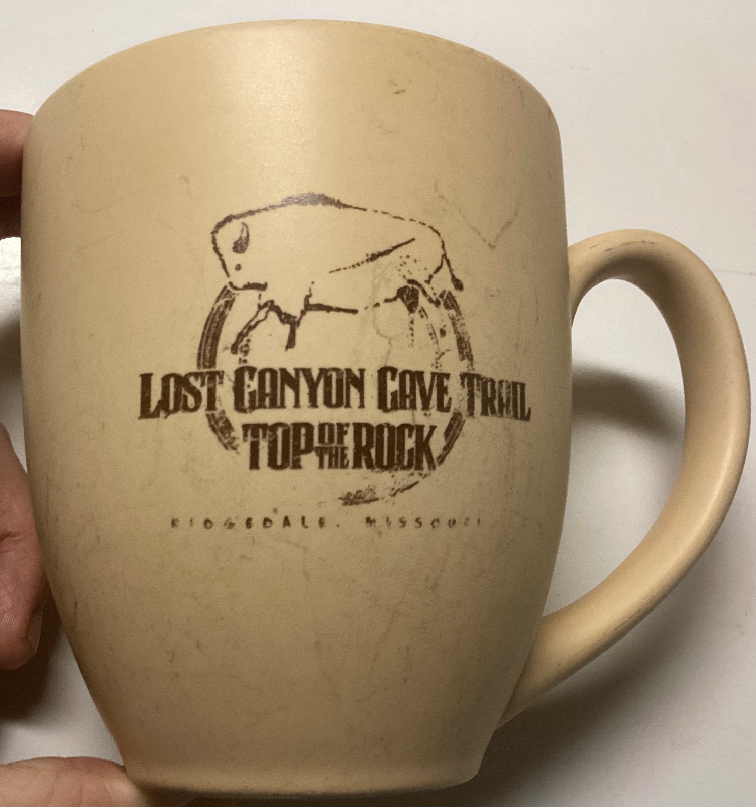 Lost Canyon Cave, Trail Top Of The Rock Branson MO Beige Ceramic Coffee Mug