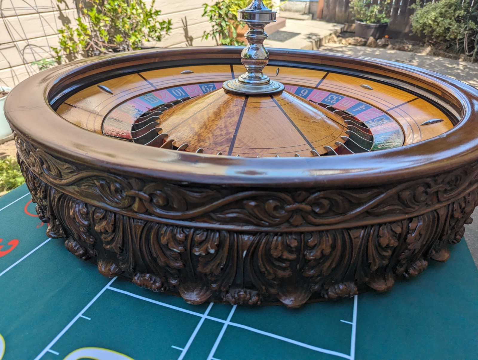 RARE ANTIQUE ROULETTE WHEEL, F DENZLER MAKER DENVER COLO. LOCAL PICKUP ONLY