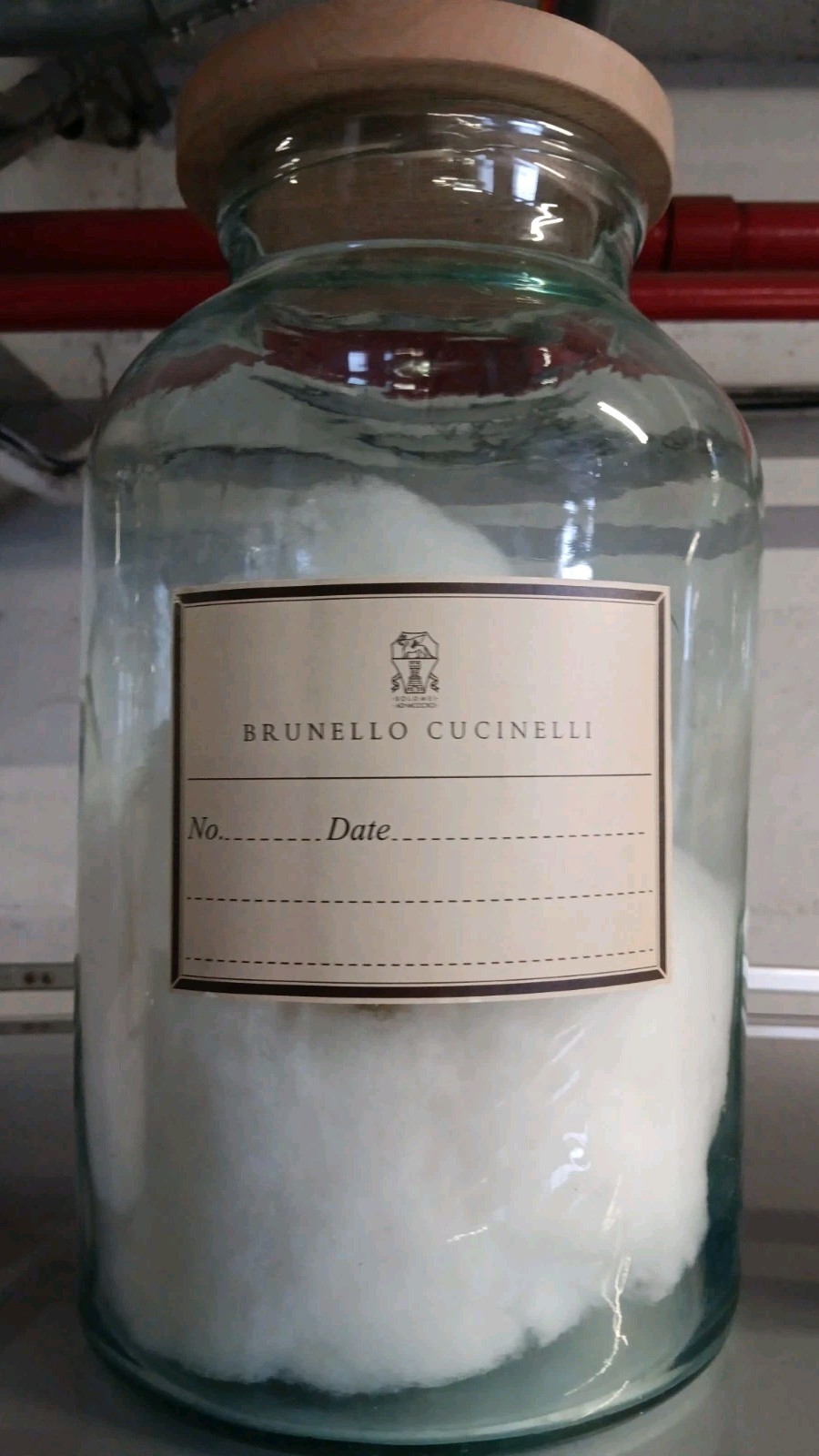 BRUNELLO CUCINELLI Huge Hand-blown Glass Apothecary Jar Bottle Vase w/ Lid 14.5\