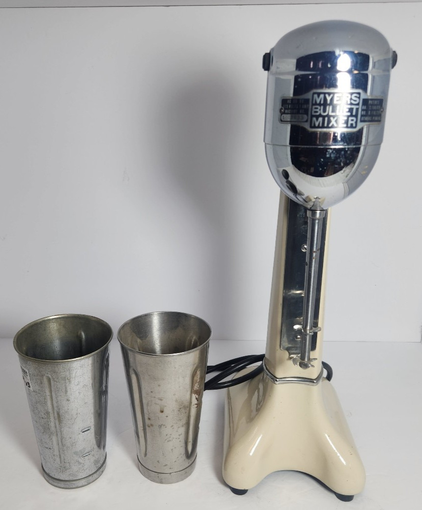 Vintage Myers Bullet Mixer Blender Porcelain Malt Shakes WORKS