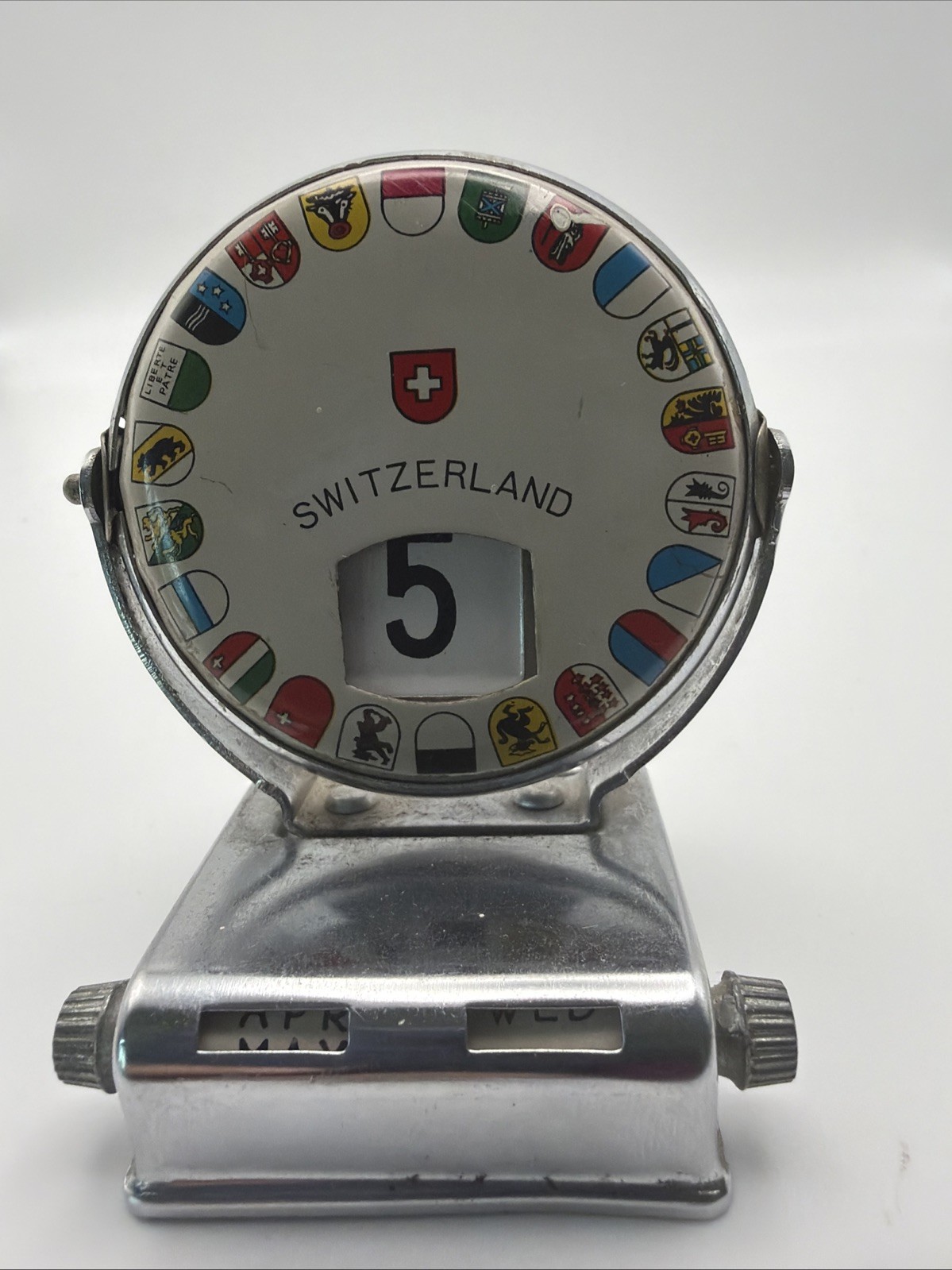 Vintage Switzerland Perpetual Desk Calendar Swiss Chalet Souvenir