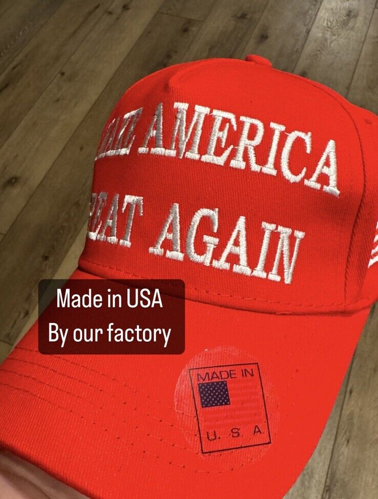 Made In USA Trump 2024 MAGA RED Hat 45-47 Baseball Cap Make America Great Again