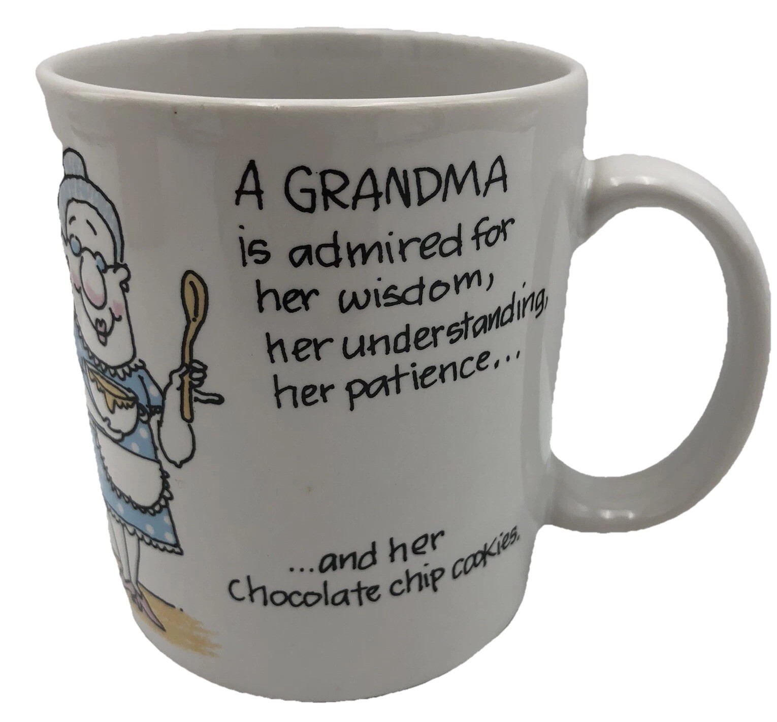 Vintage Hallmark Grandma Mug 1988 Funny Coffee Cup Humorous Cartoon Nostalgic