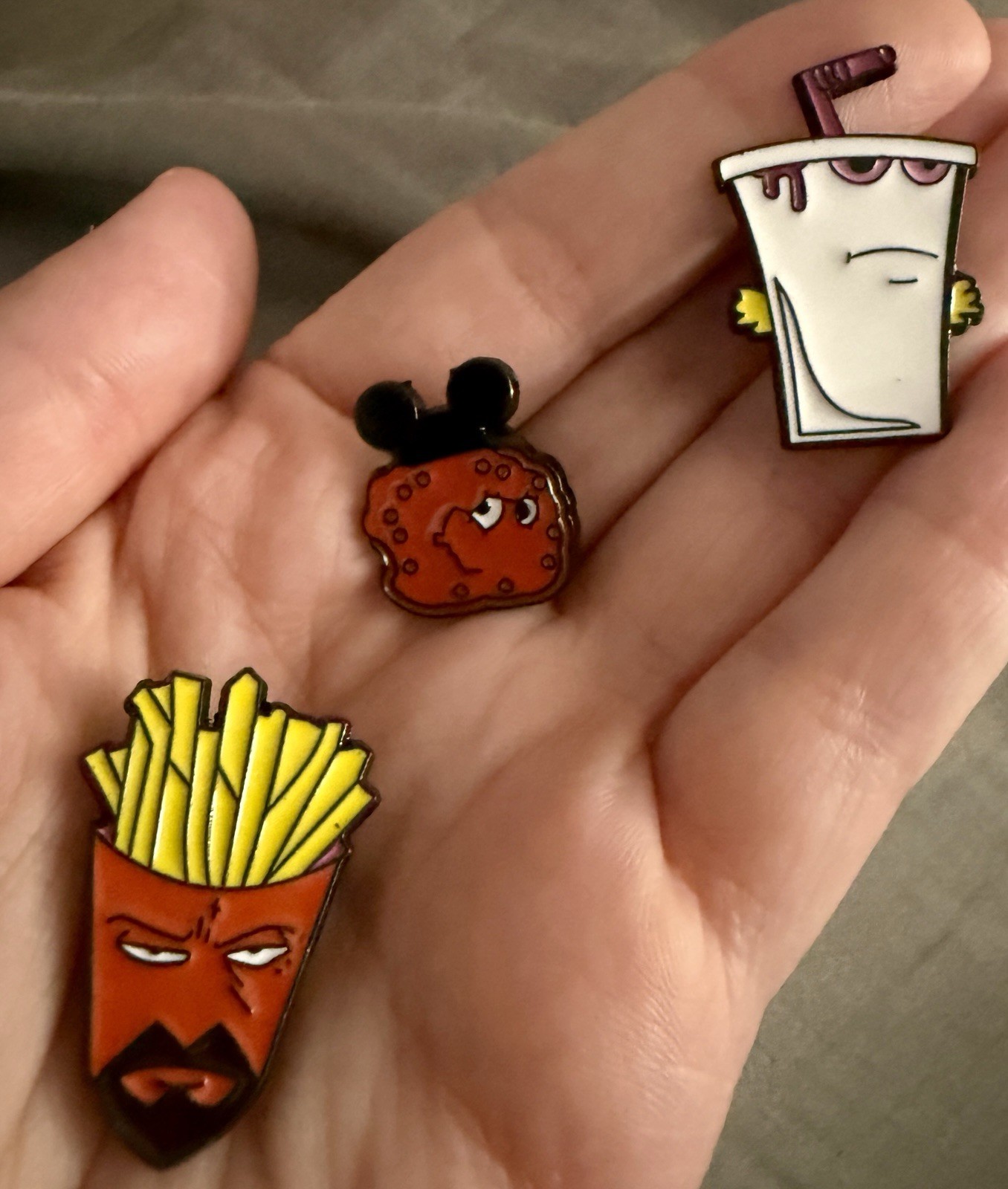Aqua Teen Hunger Force Enamel Pin Set 3pc Frylock Shake Meatwad NEW