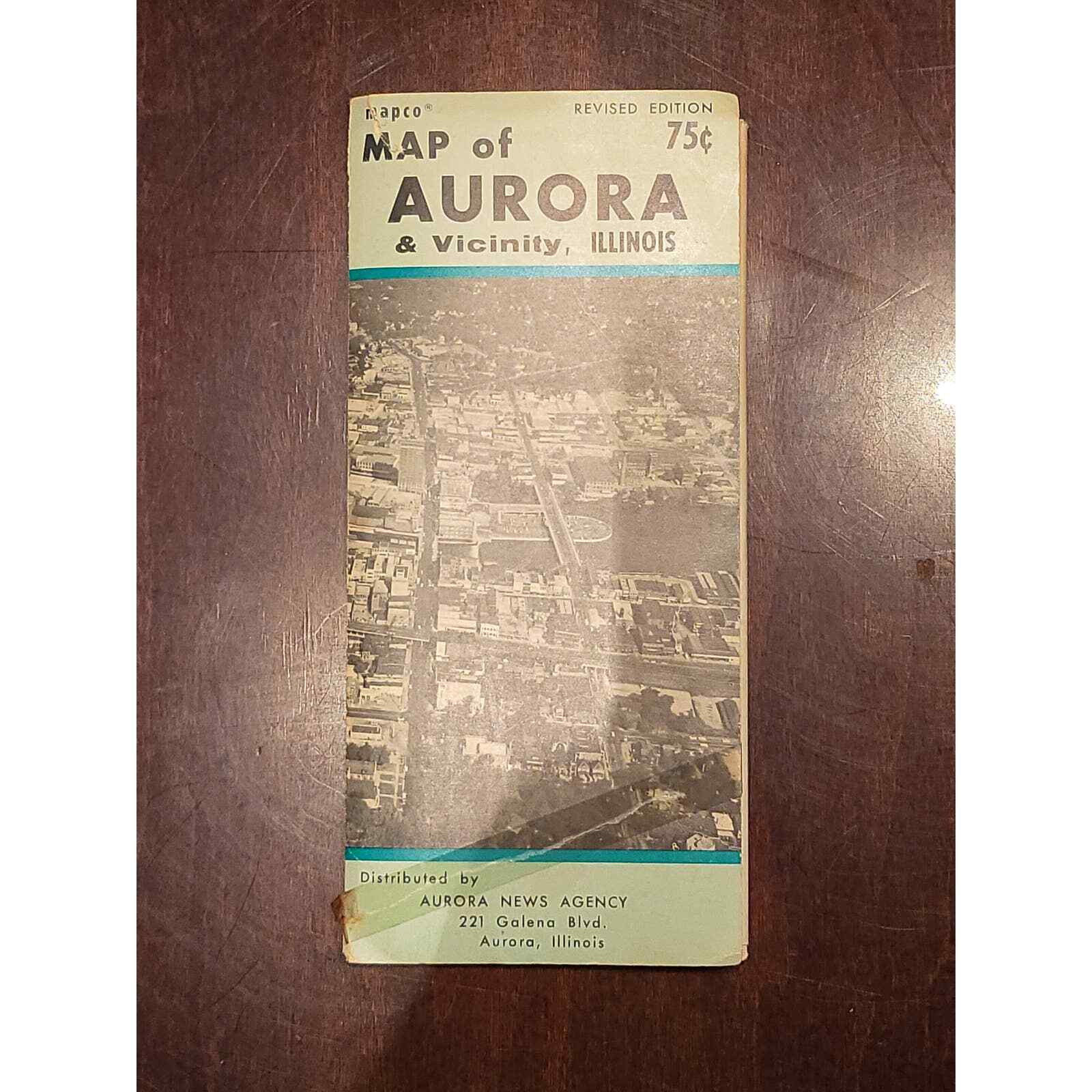 MAPCO Map of Aurora and Vicinity Illinois 1940's