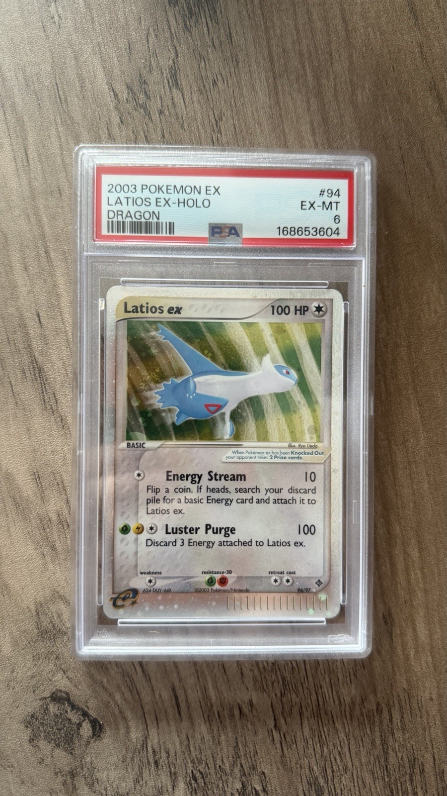 Latios ex 94/97 EX Dragon Holo PSA 6 Fart Swirl