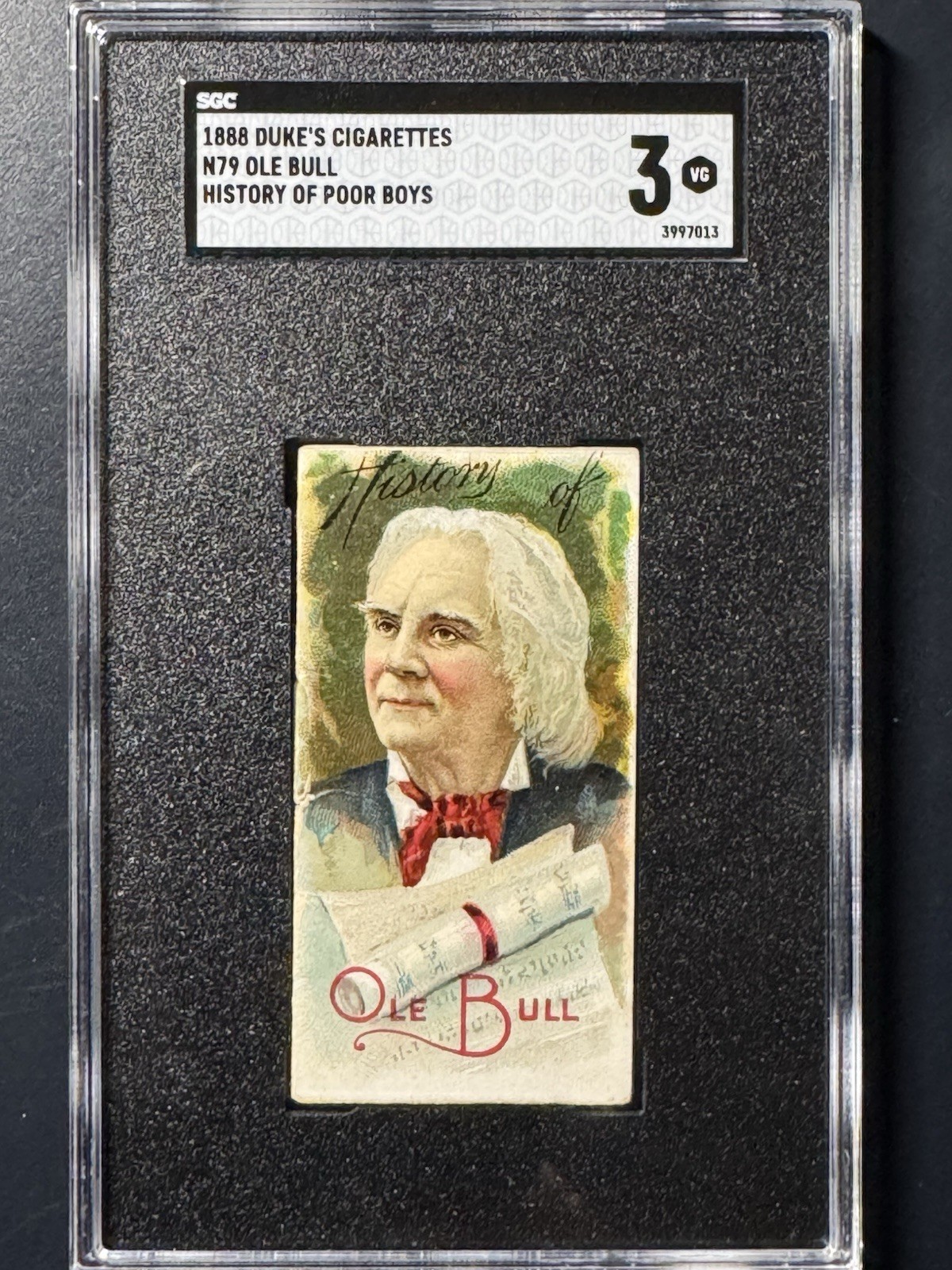 1888 N79 Duke & Sons, History of Poor Boys - Ole BULL - SGC 3
