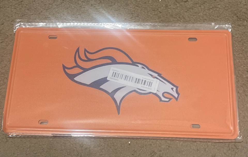 New Denver Broncos Orange Automotive License Plate New Logo
