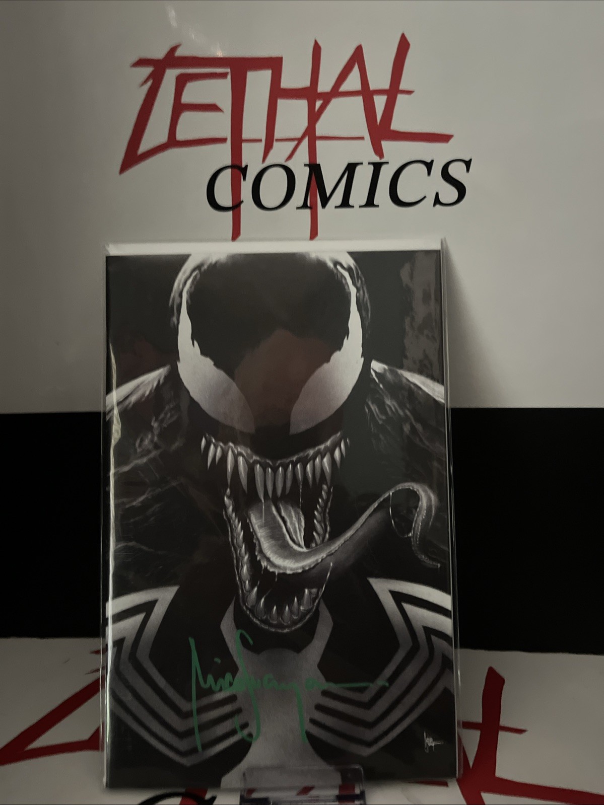 VENOM: LETHAL PROTECTOR #1 Virgin Sketch B&W Variant Signed Mico Suayan NM+ VENOM: LETHAL PROTECTOR #1 Virgin Sketch B&W Variant Signed Mico Suayan NM+