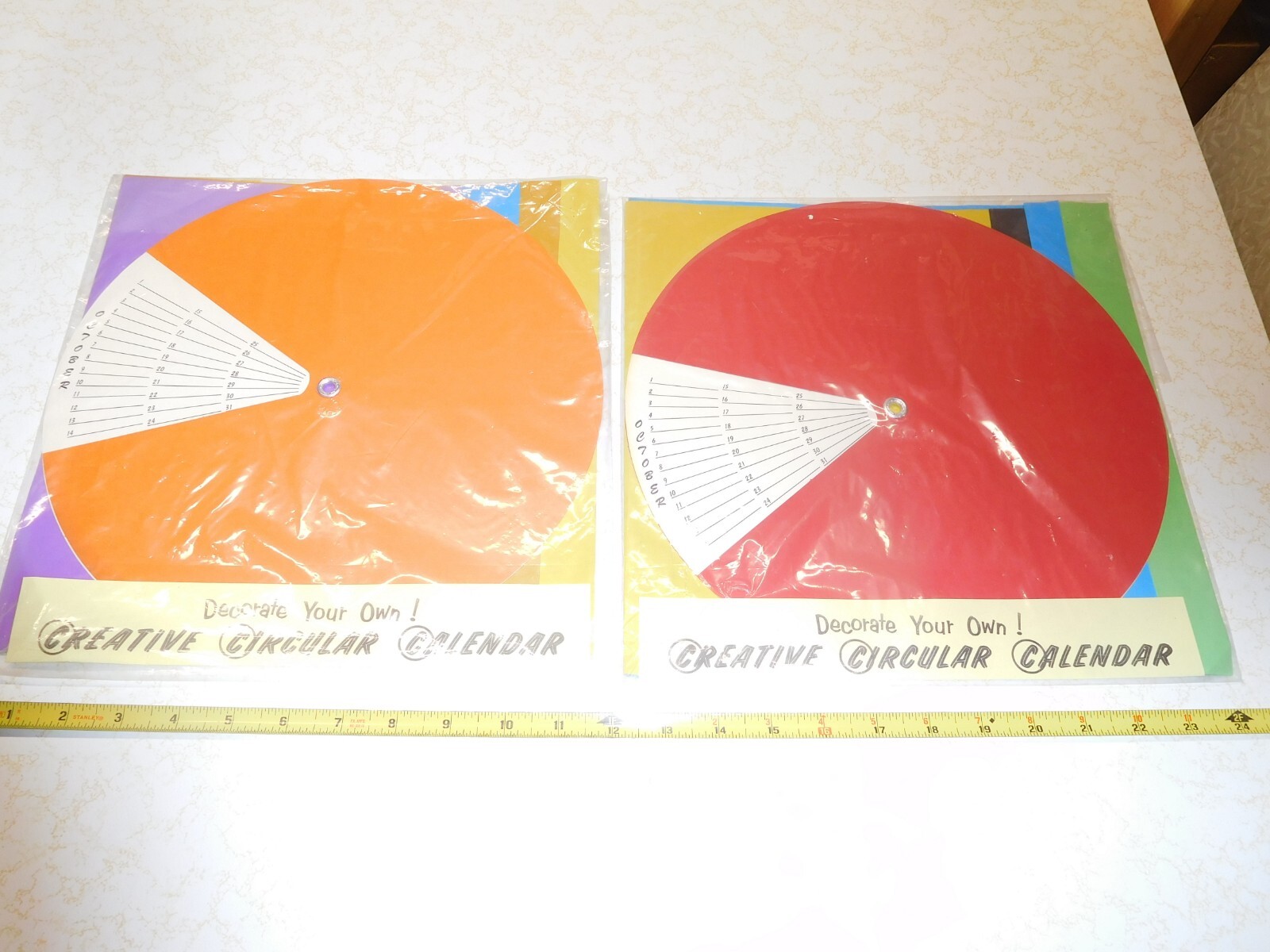 One Vintage New Colorful Perpetual Circular Creative Callendar (two available)