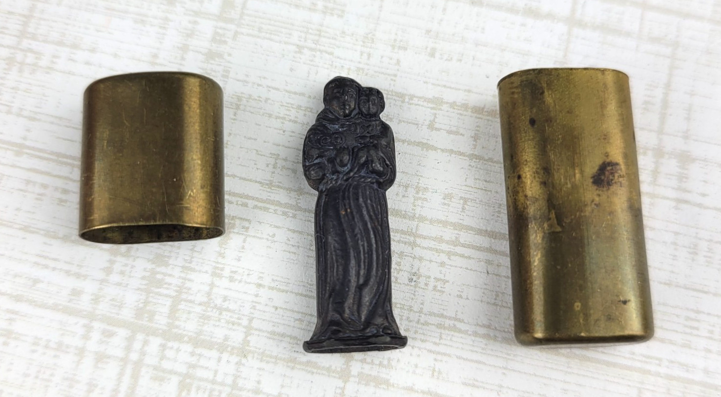 Antique St Anthony Pocket Shrine Original Brass Case WWI WWII Soldier’s 