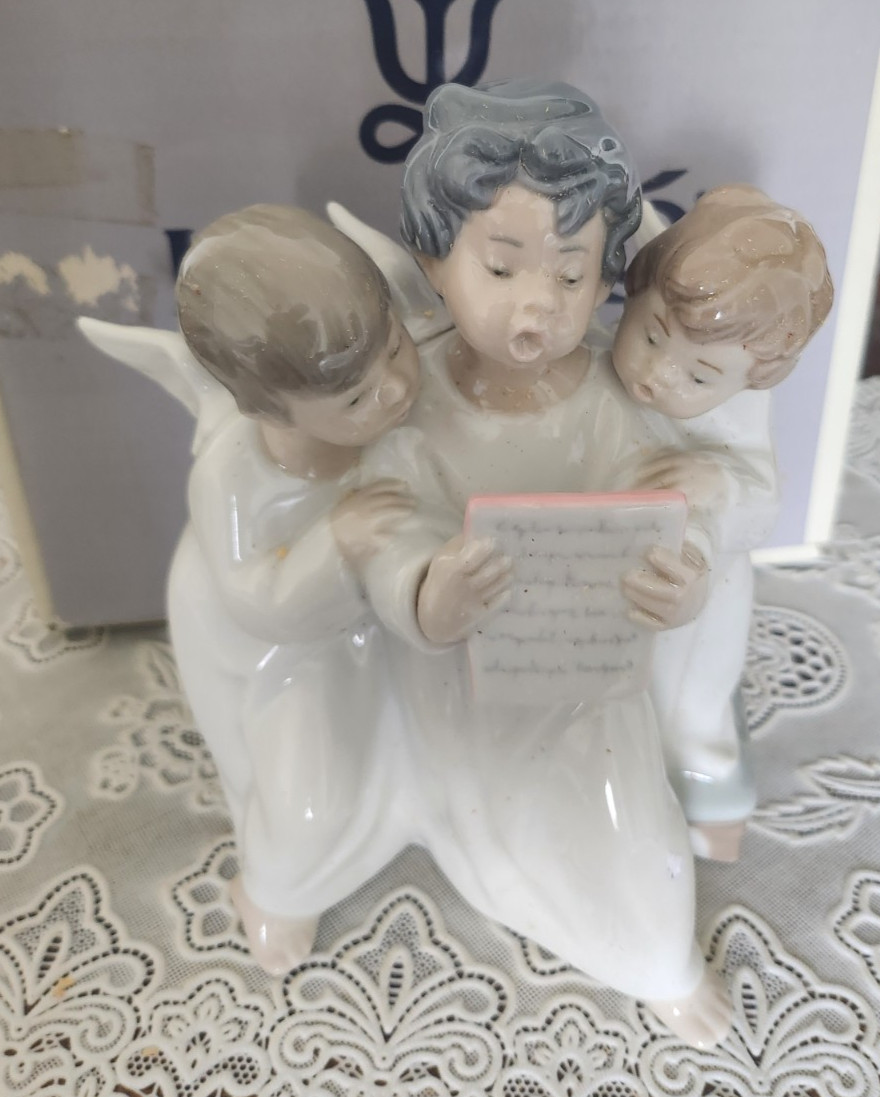 VINTAGE Lladro Porcelain Figurine Angel\'s Group #4542 w/ Box, Spain